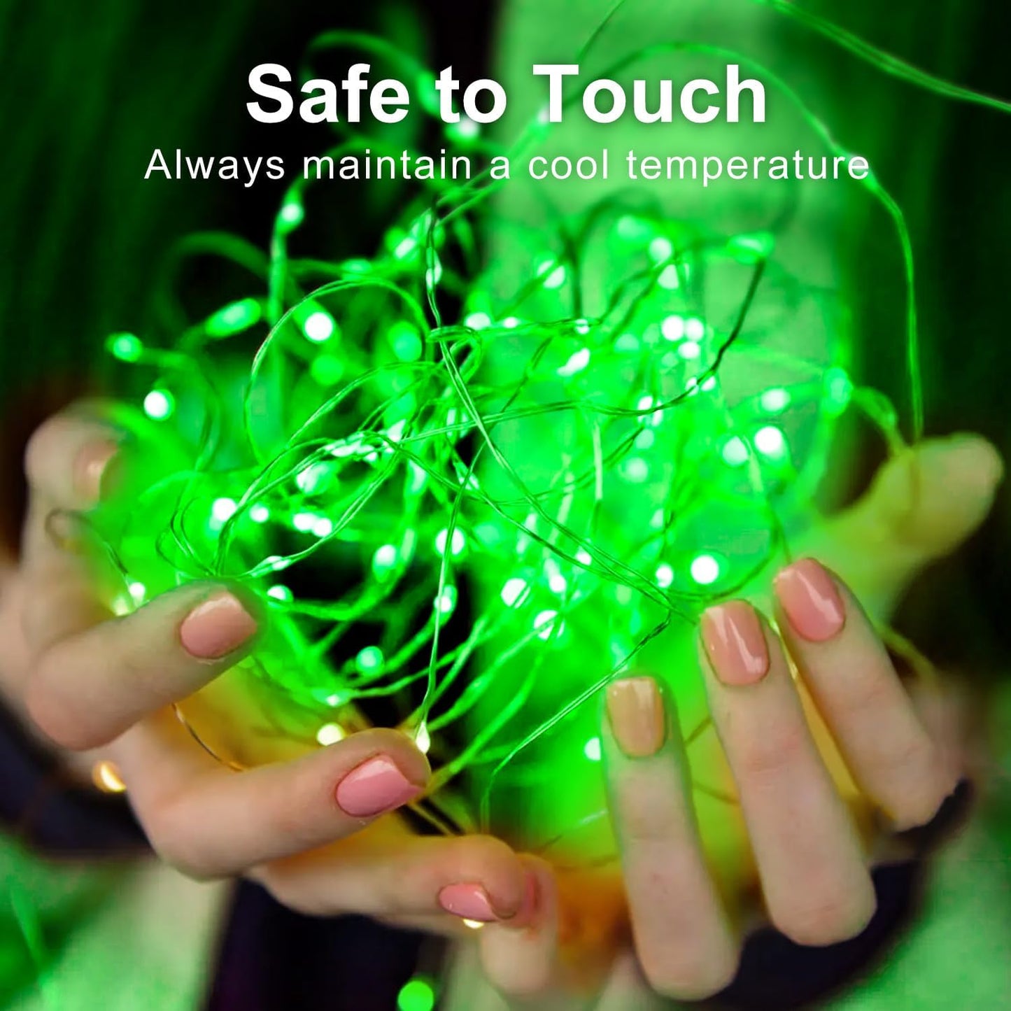 Aogist 50 Pack Fairy Lights 3 Modes 7ft 20 LED Waterproof,Battery Operated Silver Wire Firefly Starry Moon Mini String Lights for Mason Jars Christmas DIY Crafts Wedding Party Bedroom,Green