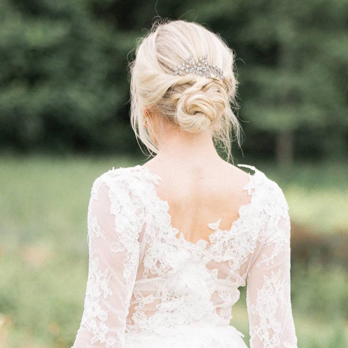 EVER FAITH Bridal Jewelry Set for Bride Bridesmaid, Flower Leaf Teardrop Cubic Zirconia Necklace Dangle Earrings Bracelet Sets Wedding Party for Women