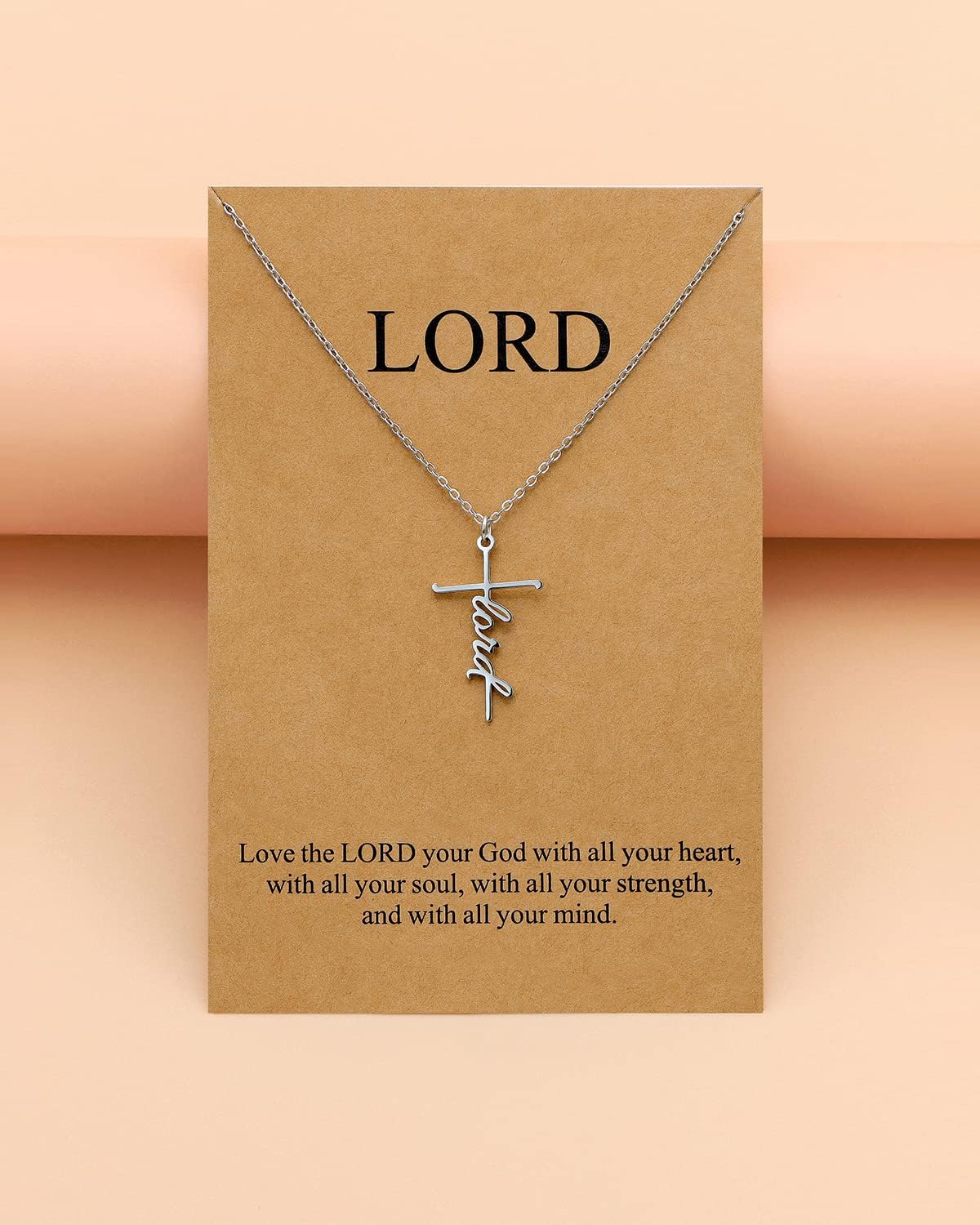 Lcherry Faith Cross Pendant Necklace for Women Religious Christian Jewelry Mother's Day Gifts for Women