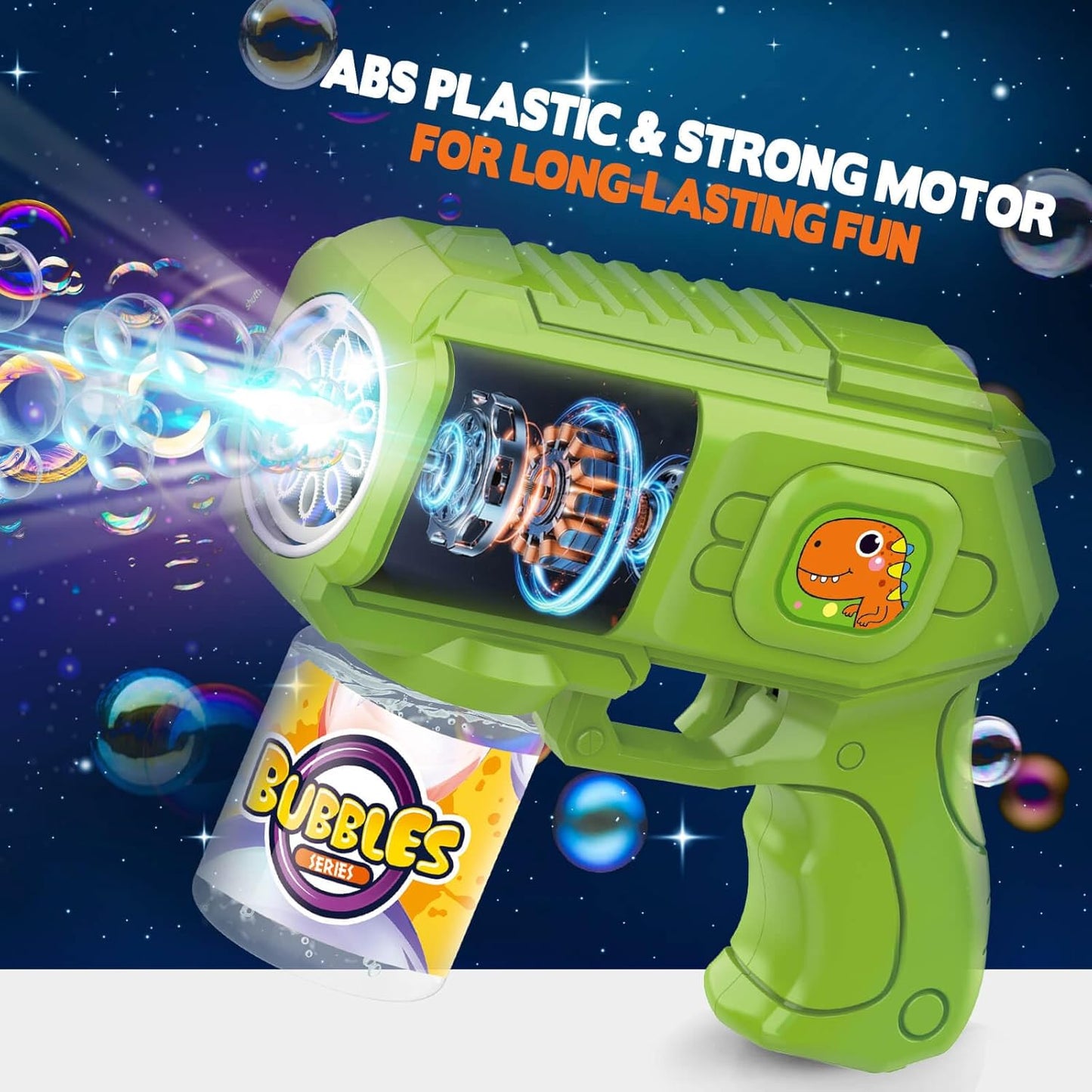 Bubble Guns with Bubble Solution- 3 Pack, Bubbles Gun, Blaster, Blower, Maker, Machine for Boys Girls, Birthday Gifts for Ages 3 4 5 6 7 8 Year Old Kid, Outdoor Toys for Toddlers, Party, Wedding