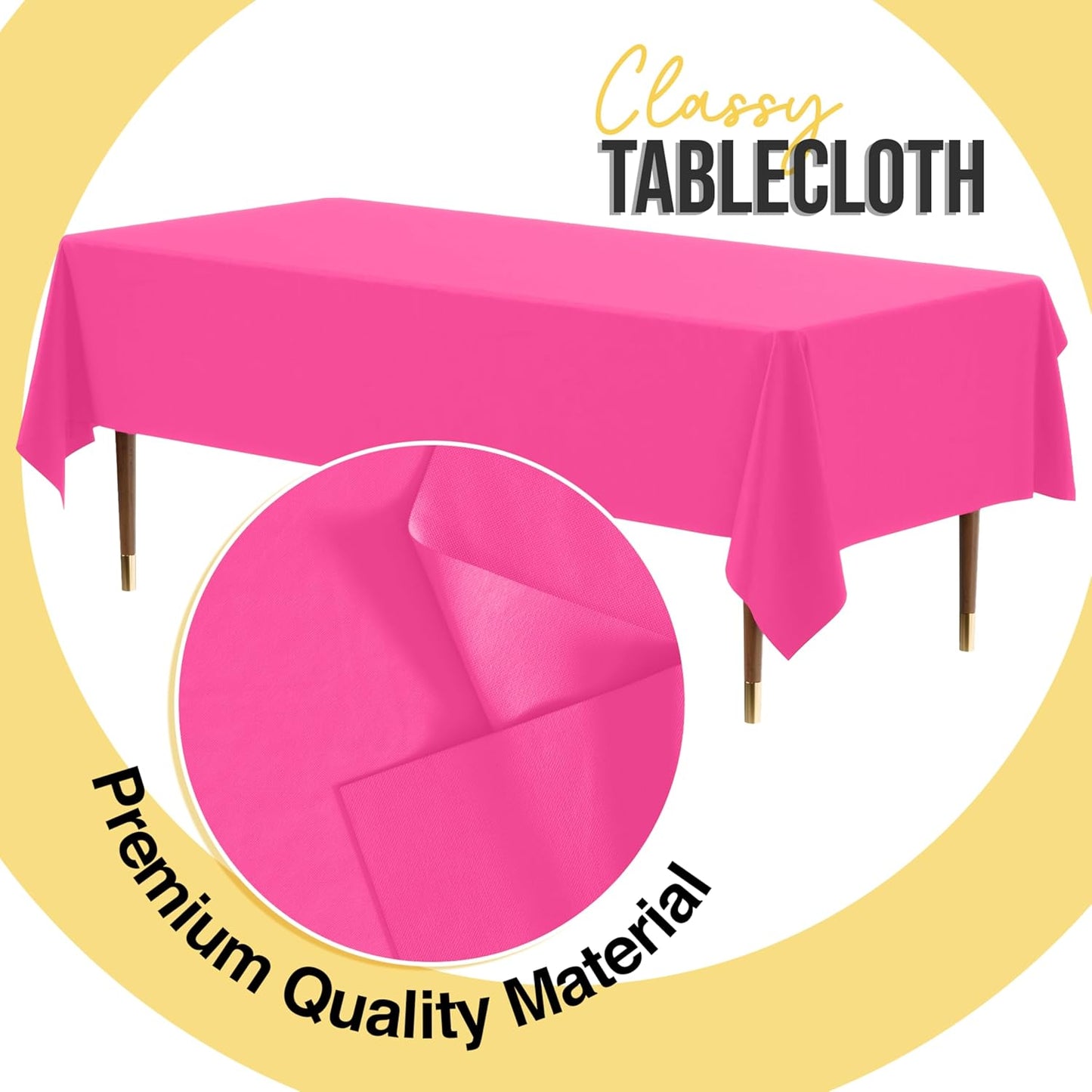 Exquisite 66% Thicker Premium Plastic Table Cloth Rectangle Table Cover 0.5 Mil 12 Pack Cerise Table Cloth 54 Inch x 108 Inch Disposable Tablecloth Won't Tear Easily Like Cheap Thin Brands