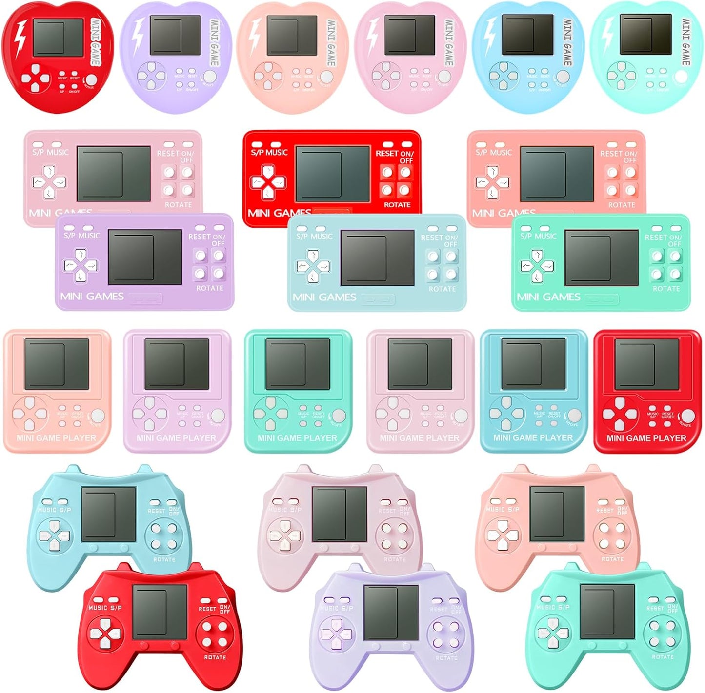 24Pcs Video Game Party Favors Valentines Day Gifts for Kids, Mini Game Keychain Arcade party favors Birthday Supplies Classroom Prizes for Boys and Girls