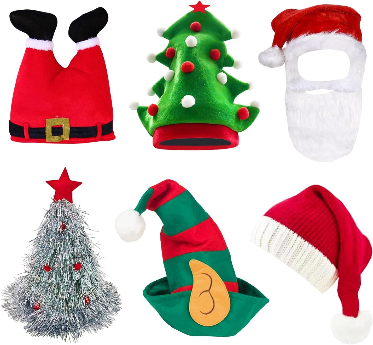 12 Assorted Funny Christmas Hats Santa Elf Hat Christmas Photo Booth Props Costume Hats for Adult Teen