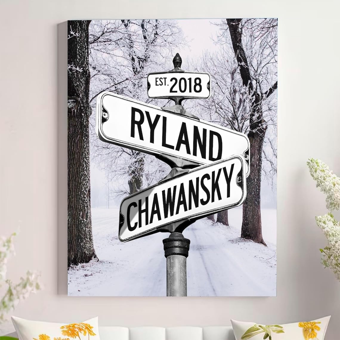 Personalized Crossroad Couples Street Sign Vintage Customize Name And Date Valentine's Day Christmas Birthday Wedding Anniversary Engagement Gifts For Him Her Boyfriend Girlfriend Wife Husband #6
