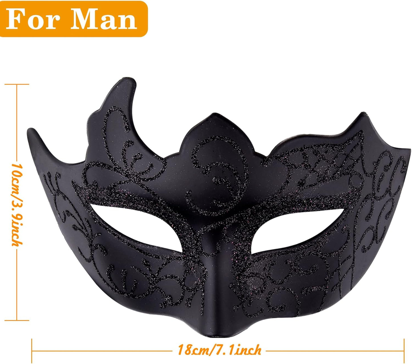 SIQUK Couple Masquerade Masks Set Venetian Party Mask Plastic Halloween Costume Mask Mardi Gras Mask for Women and Men