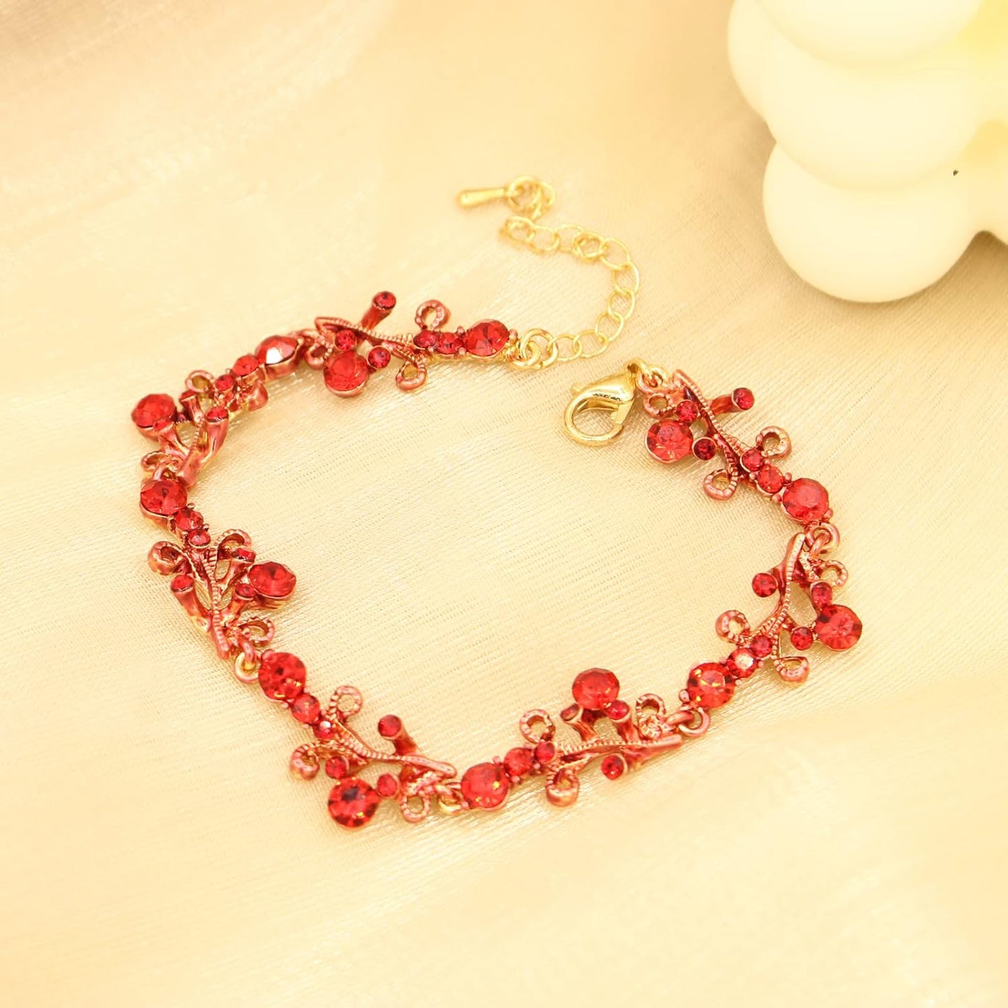 3Pcs Austrian Crystal Jewelry Set for Women, Necklace Dangle Earrings Link Bracelet Jewelry Set with Gold/Platinum/Gun Plated, Wedding Party Jewelry for Bridal Bridesmaid