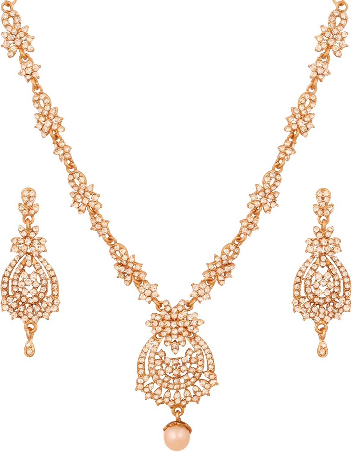 Touchstone Indian jewelry sets for women maang tikka wedding guest gold necklace bollywood jewellery set pageant elegant prom bride accessories western crystal chunky rhinestone necklaces