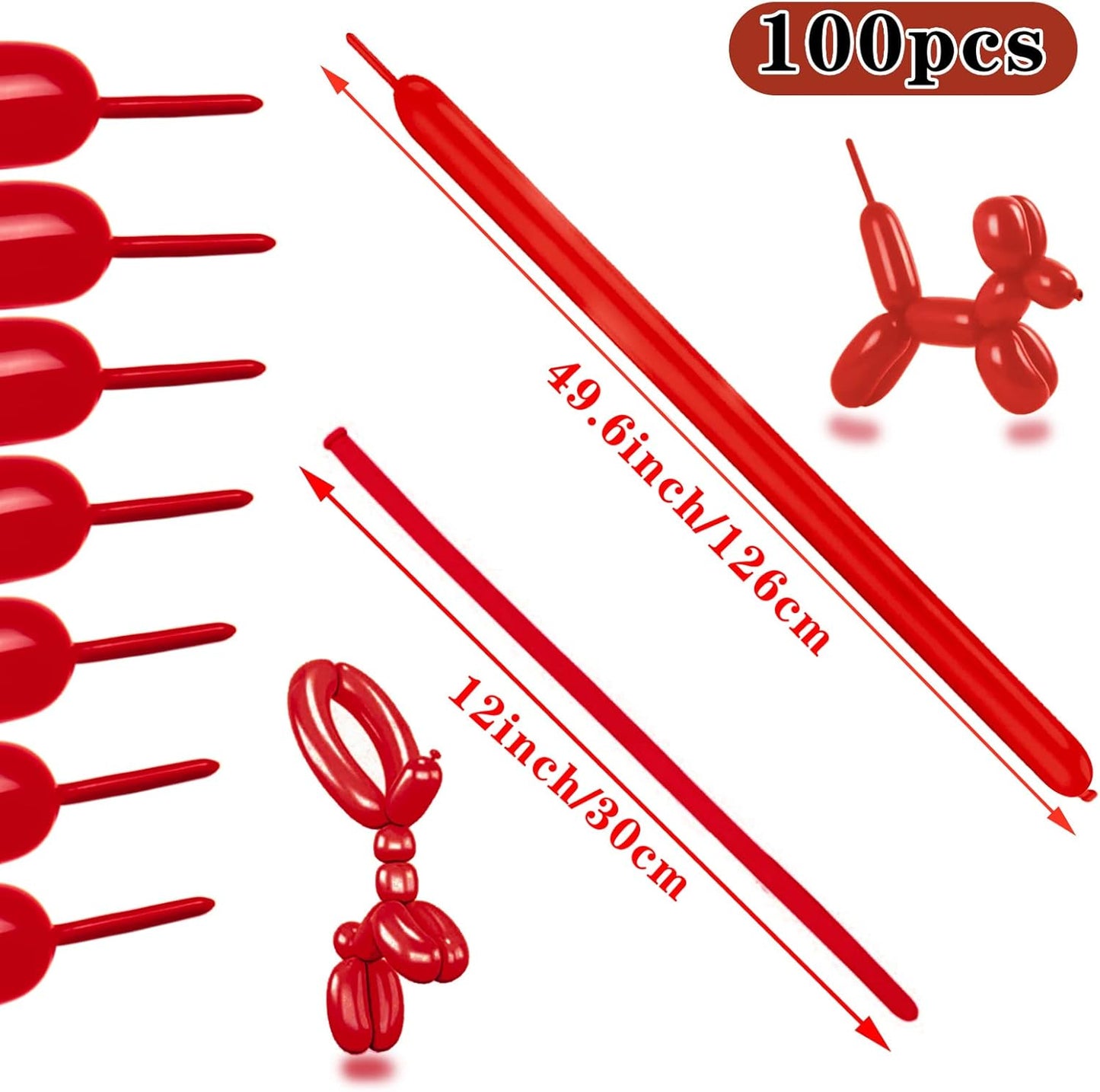 260 Long Balloons 100 Pack Coffee Brown Twisting Animal Balloons Thickening Latex Modeling Long Magic Balloons for Animal Model Weddings Birthdays Festival Party Decorations