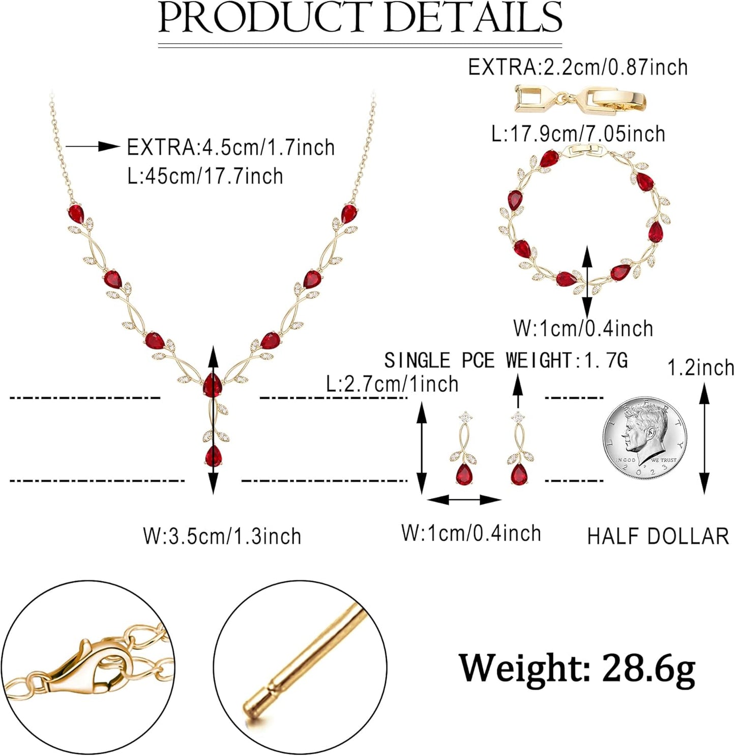 EVER FAITH Bridal Cubic Zirconia Jewelry Sets for Women, White Simulated Pearl Leaf Vine Pendant Wedding Party Necklace Earrings Set for Bridesmaid Bride