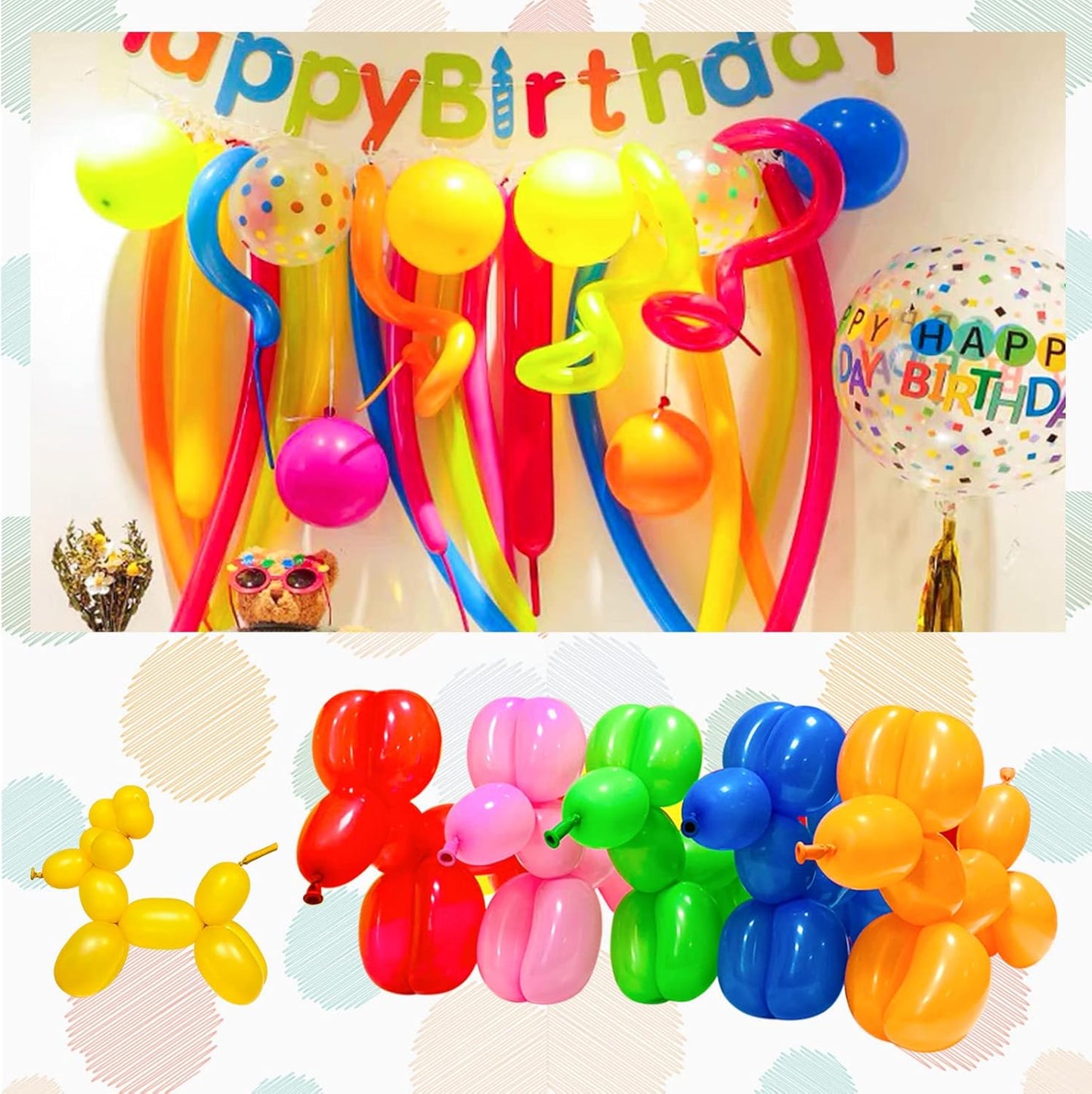 Green 260 Balloons for Twisting Balloon Animal, Long Skinny Green Balloons for Modelling, Green Magic Balloon Animal Kit for Weddings Birthdays Party Decorations,100Pcs (Green)