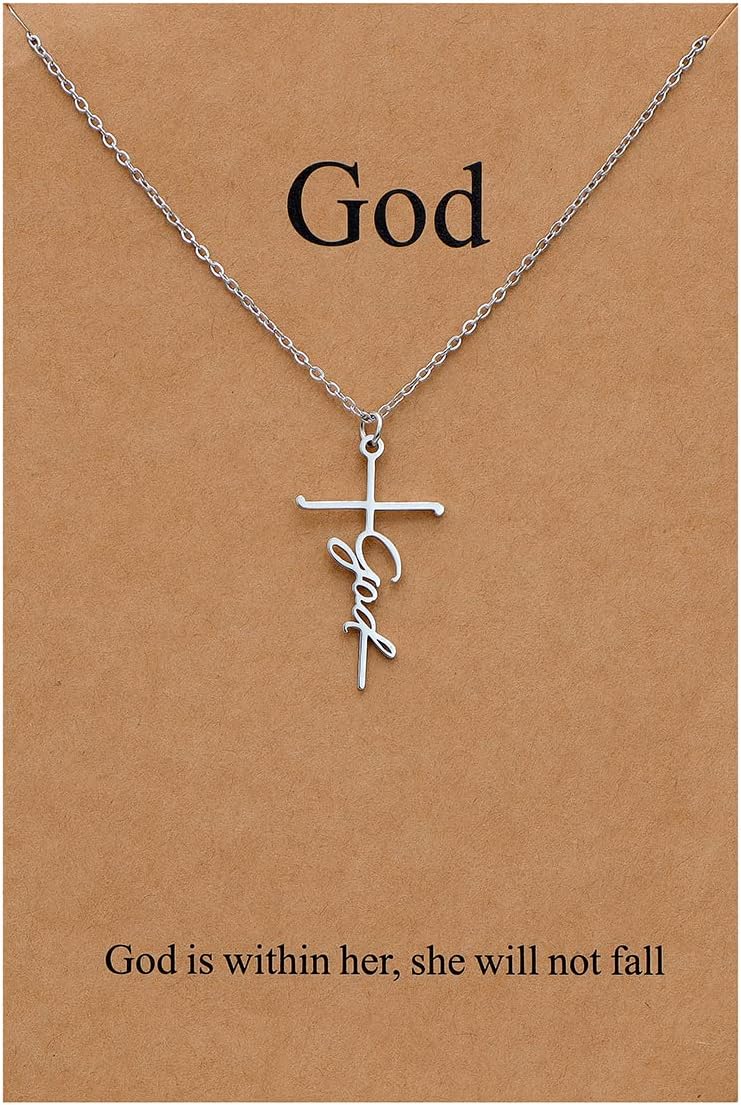 Lcherry Faith Cross Pendant Necklace for Women Religious Christian Jewelry Mother's Day Gifts for Women