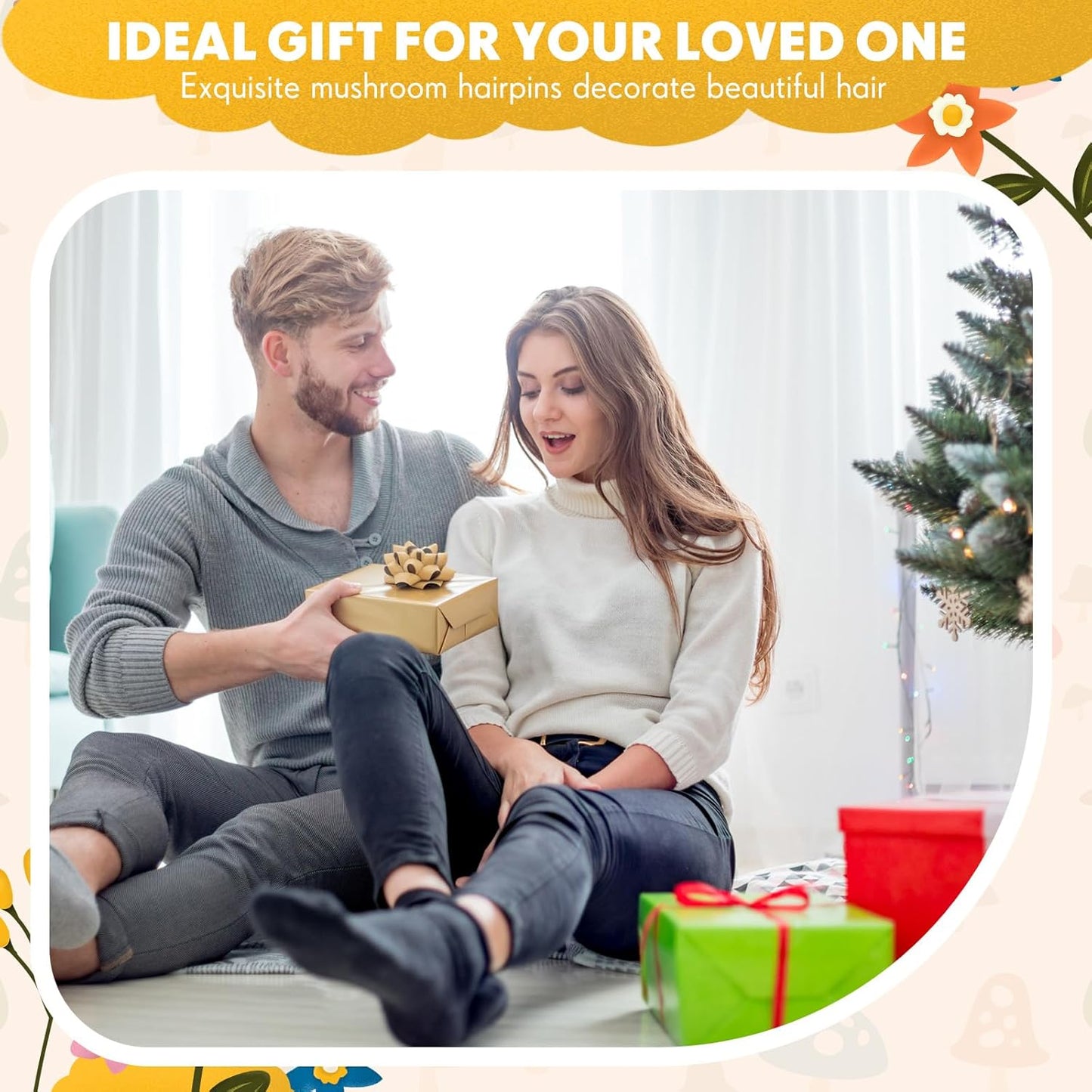 30 Pcs Mini Glow Hair Clips Girls Rave Hair Clips for Women Christmas Music Festival Holiday Party Supplies (Cute Mushroom)