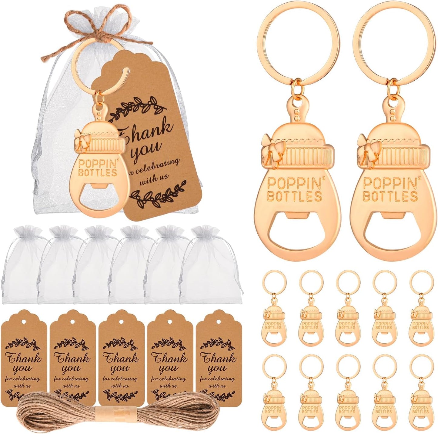 50 Baby Bottle Opener Baby Shower Gifts for Returning Guests Wedding Party Souvenirs Children's Birthday Party Gifts