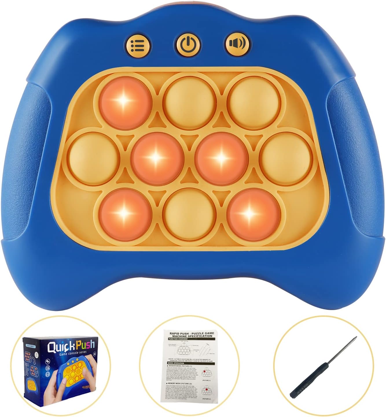 Pop The Target! Handheld Speed Push Game Machine: A Fun Multiplayer Game for Family. Sensory Fidget Toy Christmas Toys Gifts for 6 7 8 9 10 11 12 Years Old Kids Road Trip Car Games Kids Blue