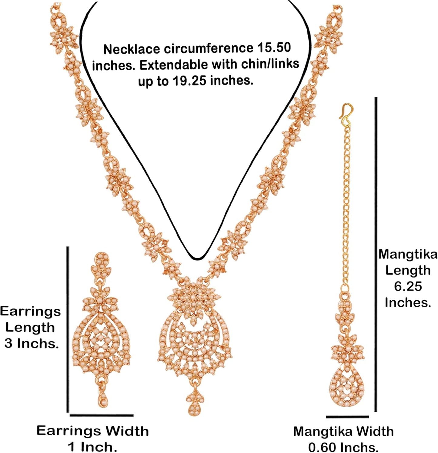 Touchstone Indian jewelry sets for women maang tikka wedding guest gold necklace bollywood jewellery set pageant elegant prom bride accessories western crystal chunky rhinestone necklaces