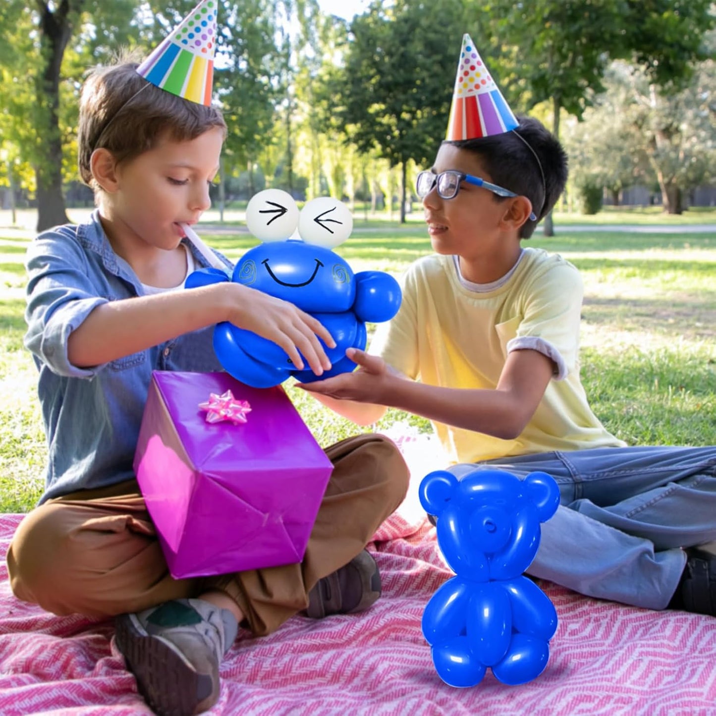 100Pcs Blue 260 Balloons, Long Balloon for Tying Balloon Arch, Long Skinny Ballons for Twisting Ballons Animal Balloons Birthday Party Wedding Festival Decorations