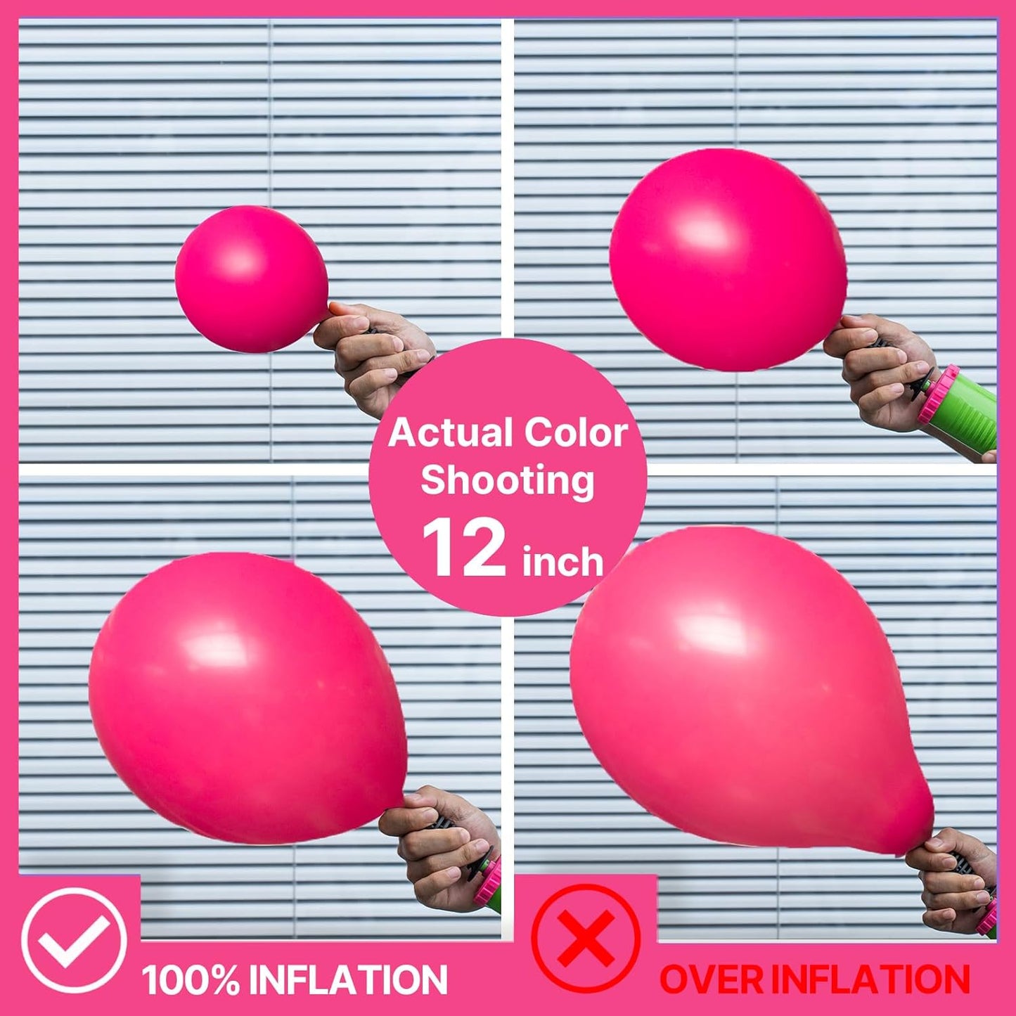 PartyWoo Hot Pink Balloons 128 pcs Different Sizes of 18 12 10 5 Inch Magenta Fuchsia Dark Pink Balloon Arch Kit Garland for Valentine's Day Baby Shower Princess Birthday Party Decorations Pink-Y12