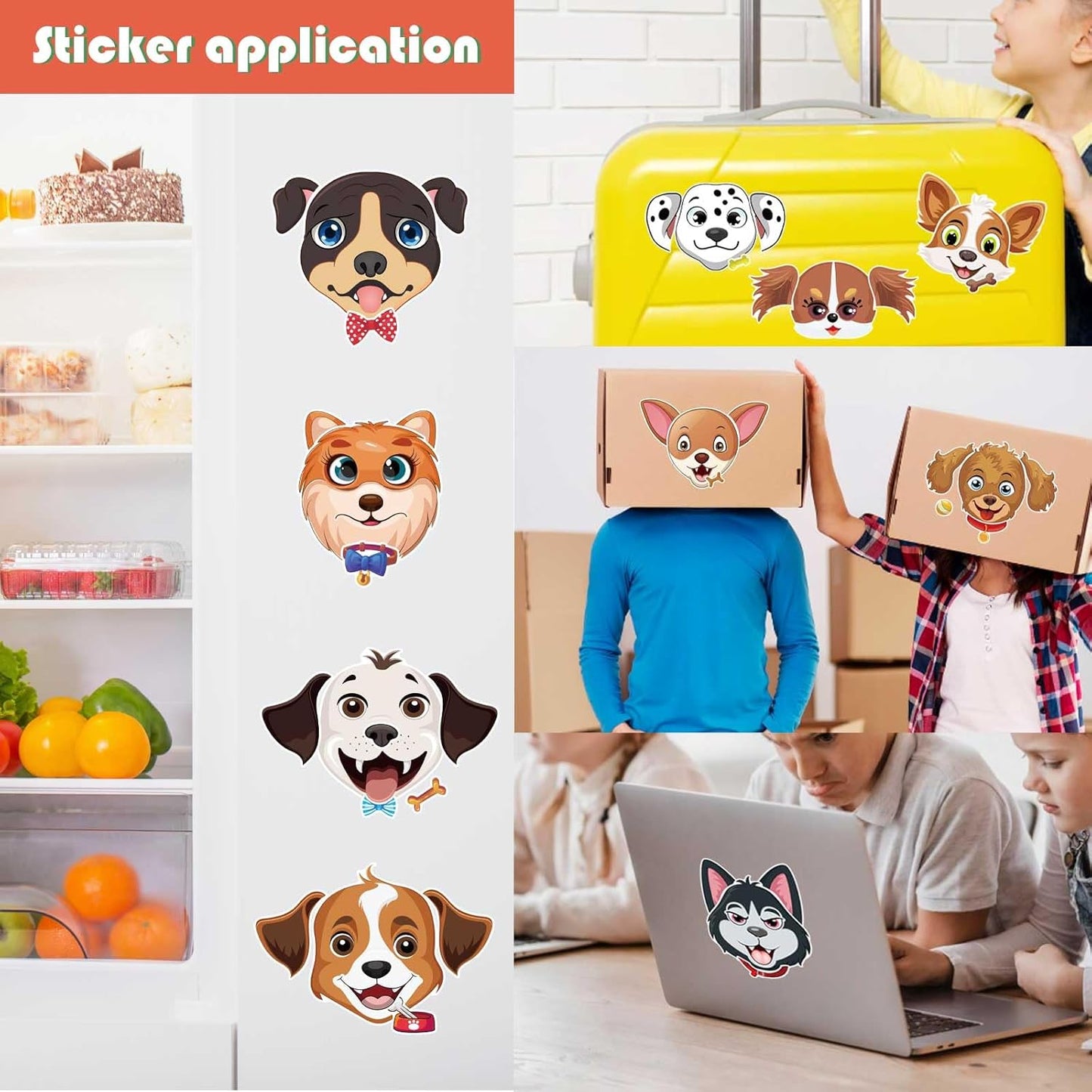 48 Sheets Dog Stickers,Make a Face Stickers for Kids, Make Your Own Dog Sticker, Animal Sticker for Kids 3-5, Brithday Gift Party Favors, Teacher Reward Classroom Games Craft