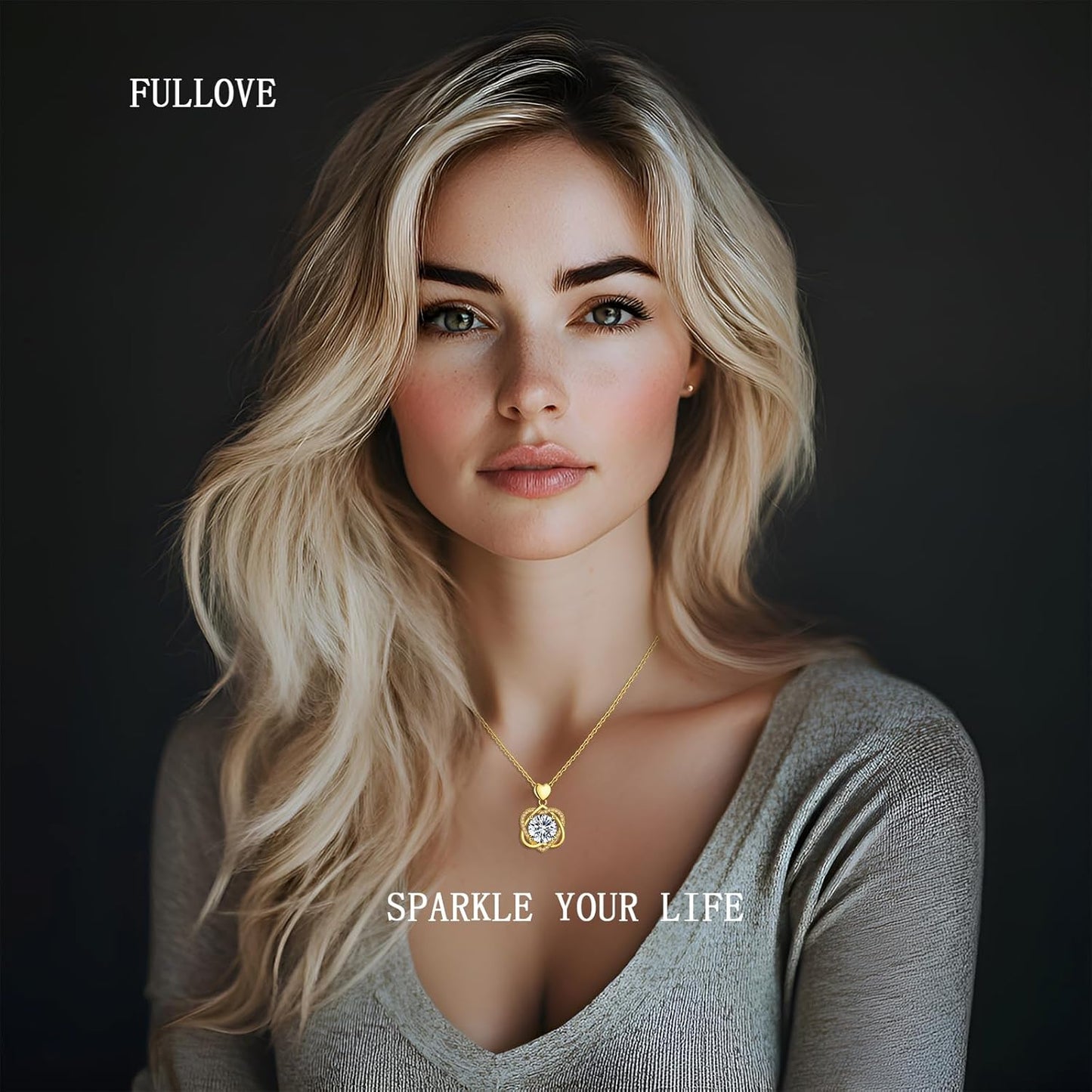 InfinityLove Heart Necklaces for Women, 5-3 Carats Moissanite, Sterling Silver Pendant Jewelry, Anniversary Birthday Gifts for Wife, Girlfriend, Daughter, Mom