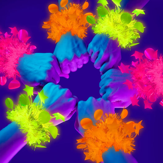 Mega-L 12 Pcs Glow in The Dark Party Bracelet, Glow in The Dark Party Supplies, Neon Fluorescent Blacklight Bracelet Party Favors, Glow Photo Booth Props Bracelets Accessories for Women, Men