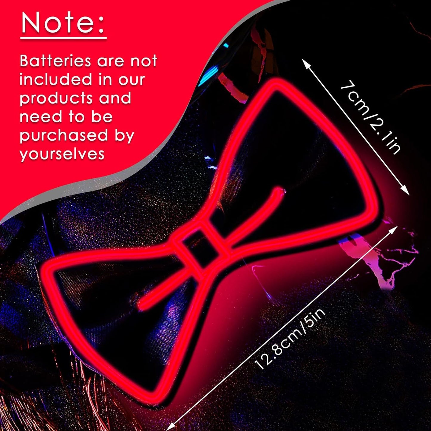 Hercicy Light up Bow Tie for Men LED Neon Bowtie Funny Ties Women Glow in the Dark Party Costume