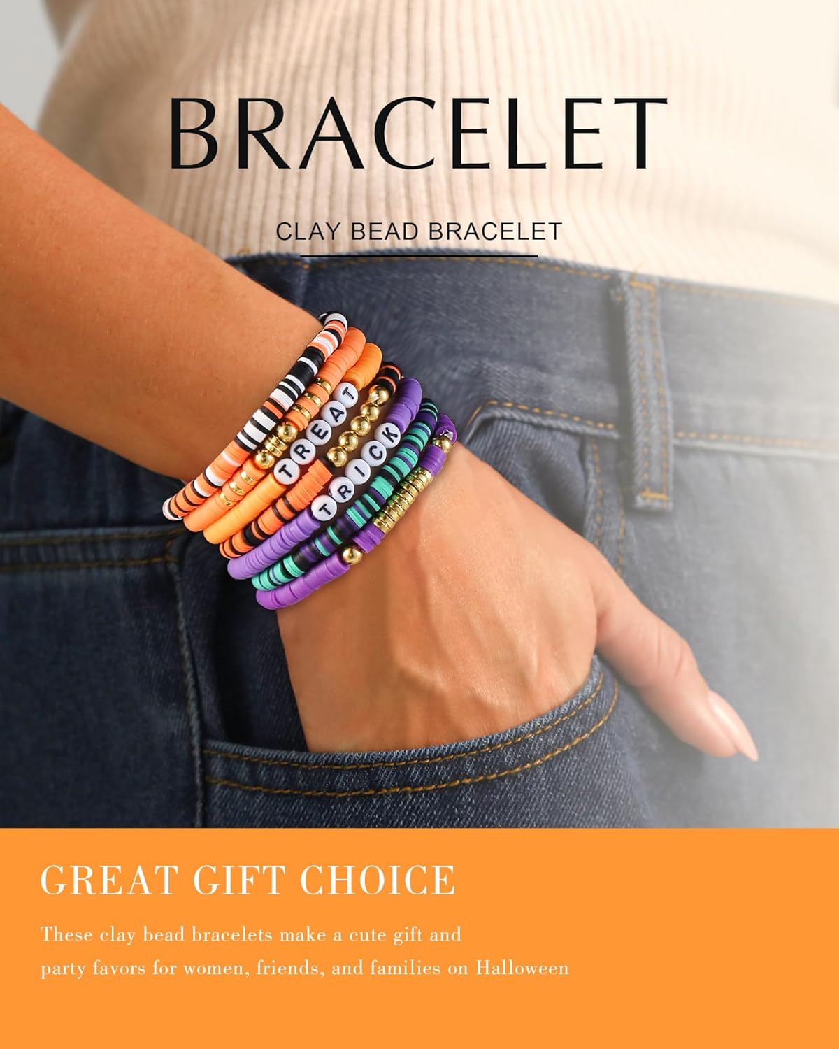 Friendship Bracelets Trendy Heishi Clay Bead Bracelets Stack Gold Beaded Stretch Bracelets for Women Boho Stackable Bracelets Bulk Cute Preppy Jewelry