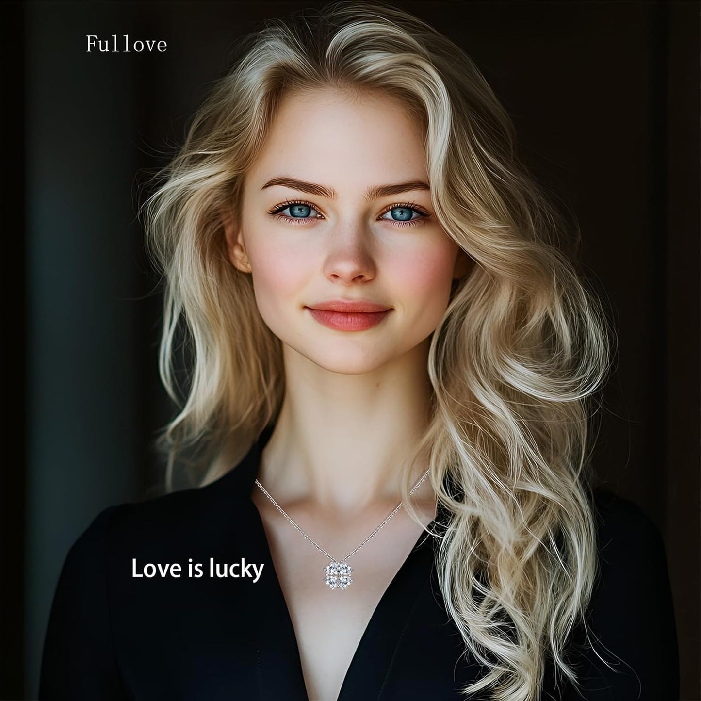 Luckylove 2-In-1 Four Heart Necklace for Women, 4 or 2 Carats Moissanite, Sterling Silver Jewelry, Anniversary Birthday Christmas Valentines Day, Special Gifts For Wife Girlfriend Daughter Her