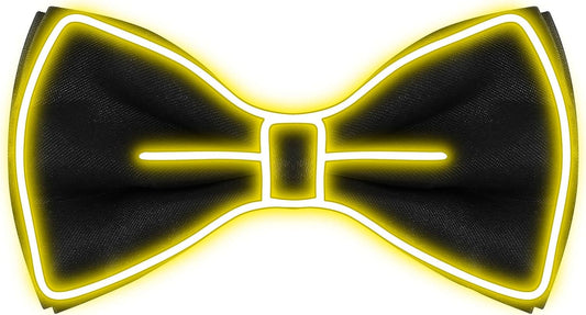 Hercicy Light up Bow Tie for Men LED Neon Bowtie Funny Ties Women Glow in the Dark Party Costume