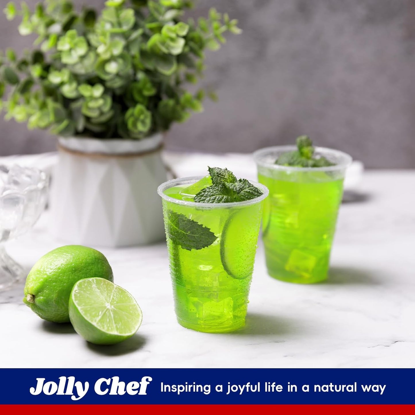 JOLLY CHEF 𝟏𝟐𝟎𝟎 𝐏𝐚𝐜𝐤 9 oz Clear Plastic Cups,9 Ounce Small Disposable Cups, Cold Party Drinking Tumblers for Tasting, Drinking and Party