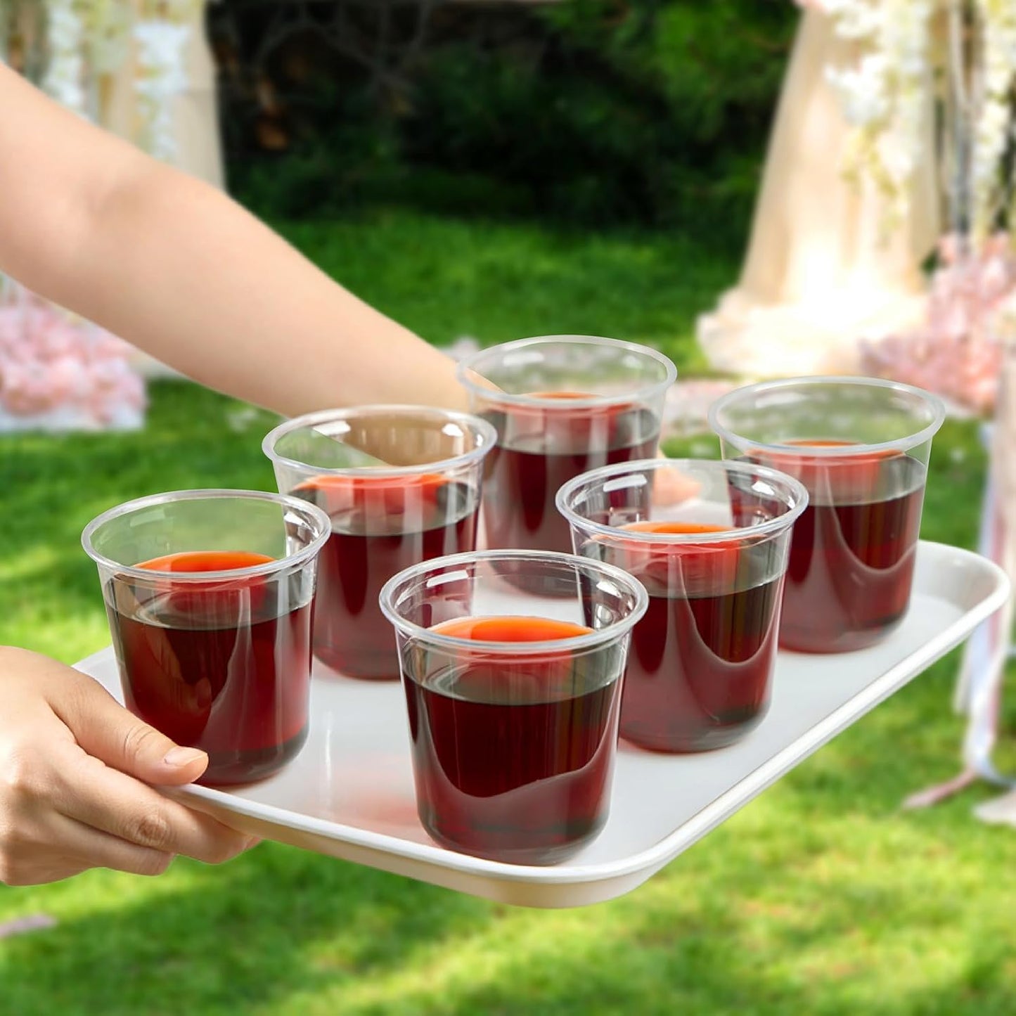 50 Pcs Disposable Stemless Wine Glasses, 12 Oz Clear Plastic Cold Drinking Cups Party Cups for Wedding, Meeting, Catering, Cocktail