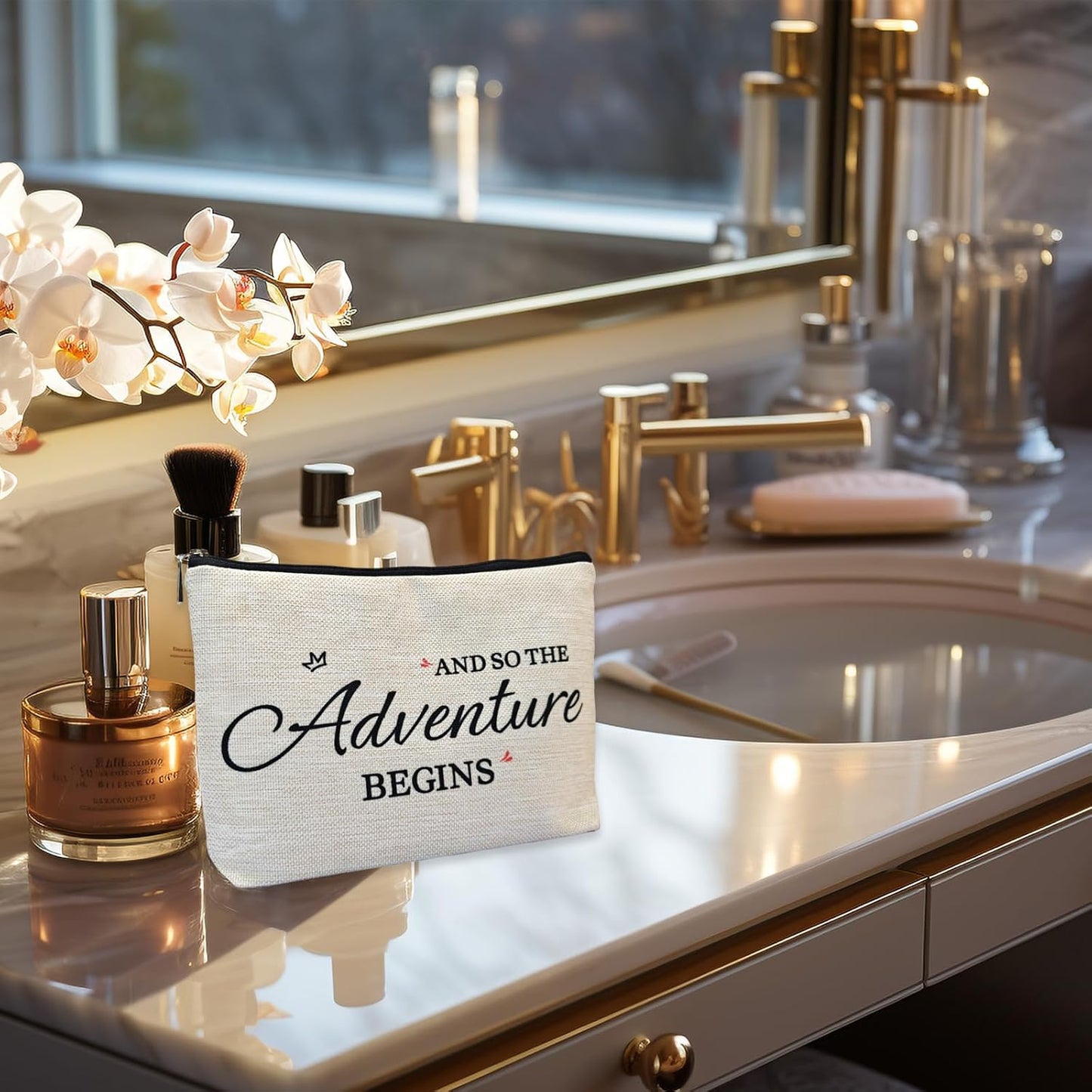 DJOLY Bridal Shower Gifts for Bride To Be 2025 Makeup Bag, Bridal Shower Decorations, Wedding Engagement Gifts Bachelorette Party Accessories for Women, Small Cosmetic Travel Zipper Pouch