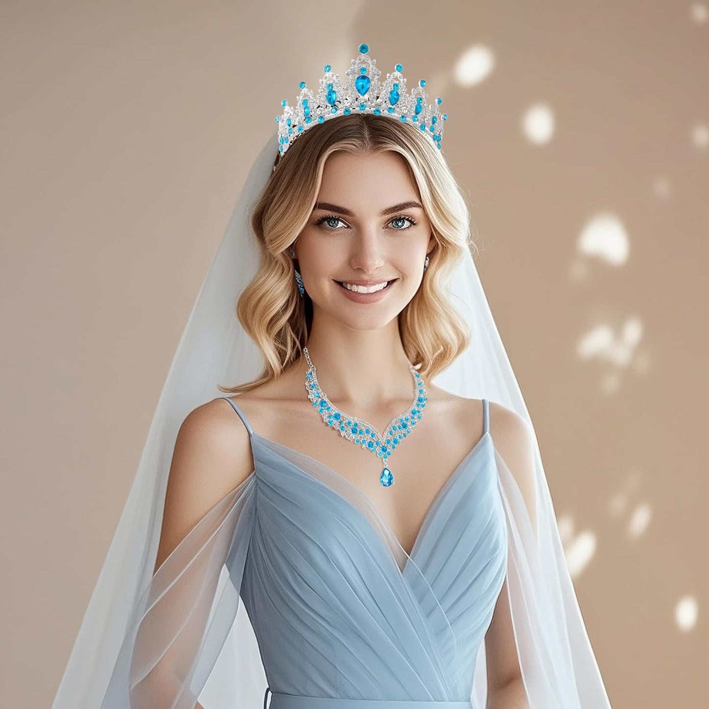 Crowns and Tiaras jewelry sets for Wedding princess birthday party Halloween Prom Pageant Jewelry for Women Crystal Bridal Jewelry Set for women