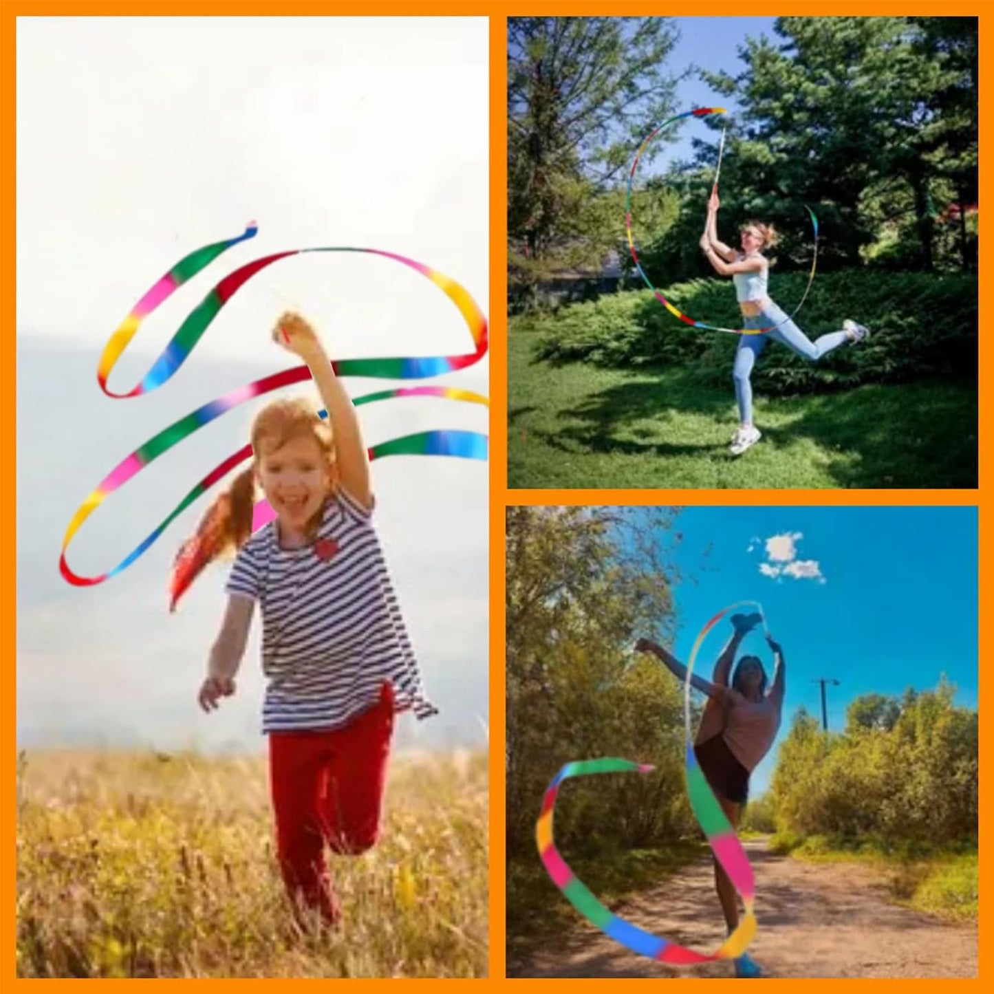 24pack Dance Ribbon Wand Rainbow Streamer Party Favors for Kids 4-8 8-12 Girls Artistic Dancing Gymnastics Carnival Games Goodie Bag Stuffers Birthday Party Decorations Mermaid Princess Party Supplies