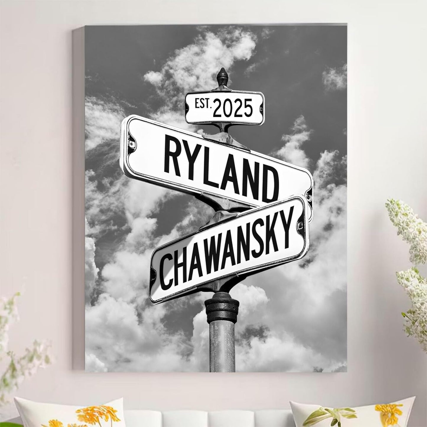 Personalized Crossroad Couples Street Sign Vintage Customize Name And Date Valentine's Day Christmas Birthday Wedding Anniversary Engagement Gifts For Him Her Boyfriend Girlfriend Wife Husband #30