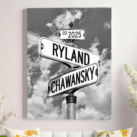 Personalized Crossroad Couples Street Sign Vintage Customize Name And Date Valentine's Day Christmas Birthday Wedding Anniversary Engagement Gifts For Him Her Boyfriend Girlfriend Wife Husband #30