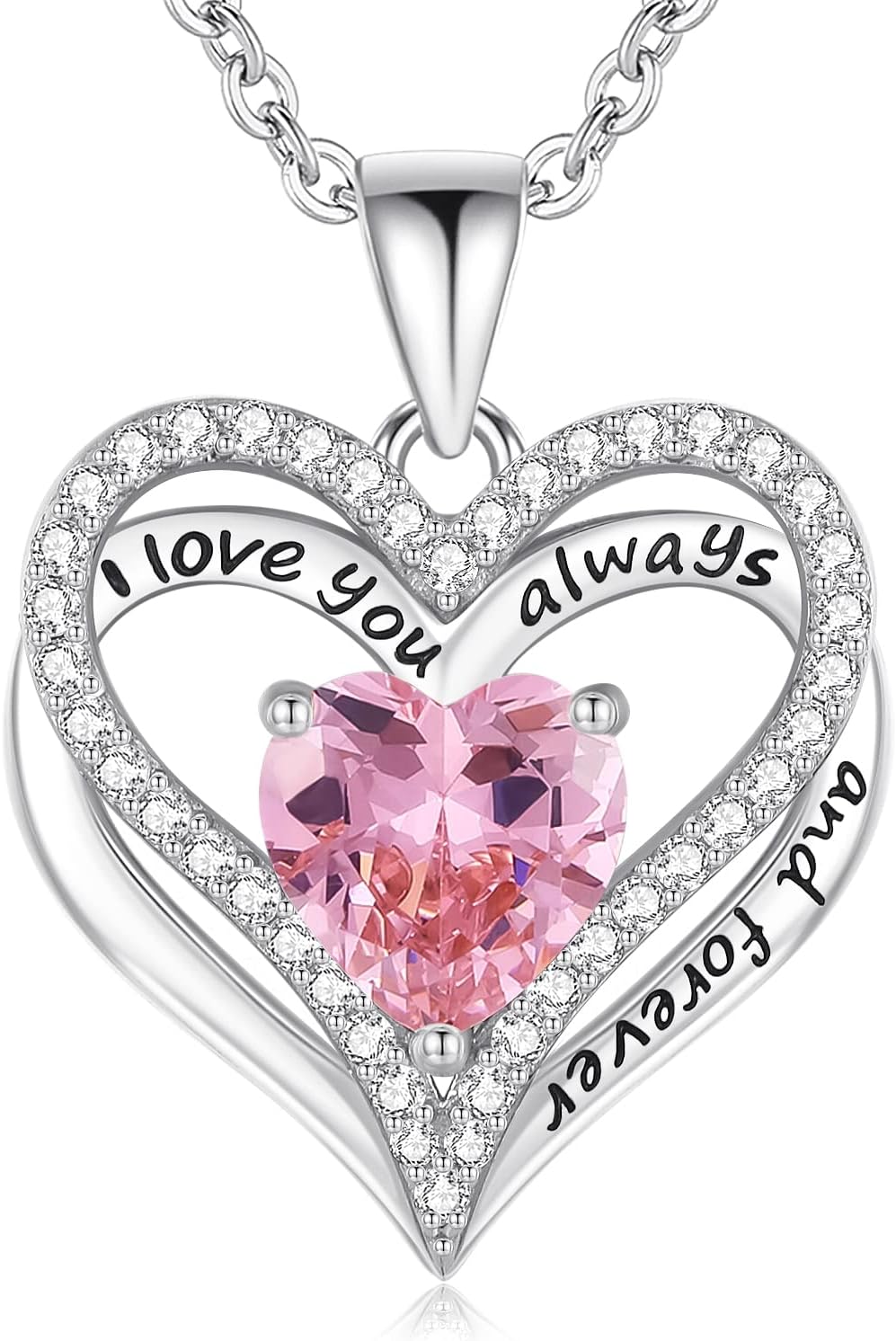 S925 Sterling Silver Necklace for Women, Wife Jewelry Rose Gold, Mom Birthday Valentines Mothers Day Gifts, Girlfriend Necklaces, Daughter Heart Jewel, Anniversary for Her