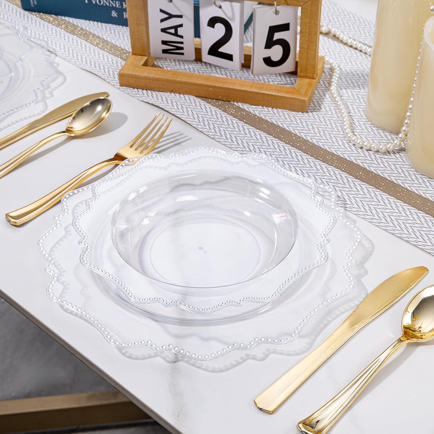 COLOSUS 60 Clear Plastic Bowls, 12 oz Disposable Soup Bowls, Premium Plastic Dessert Bowl,Heavy-duty Salad Bowl for Party, Wedding, Dinner, Christmas, Thanksgiving, and Catering