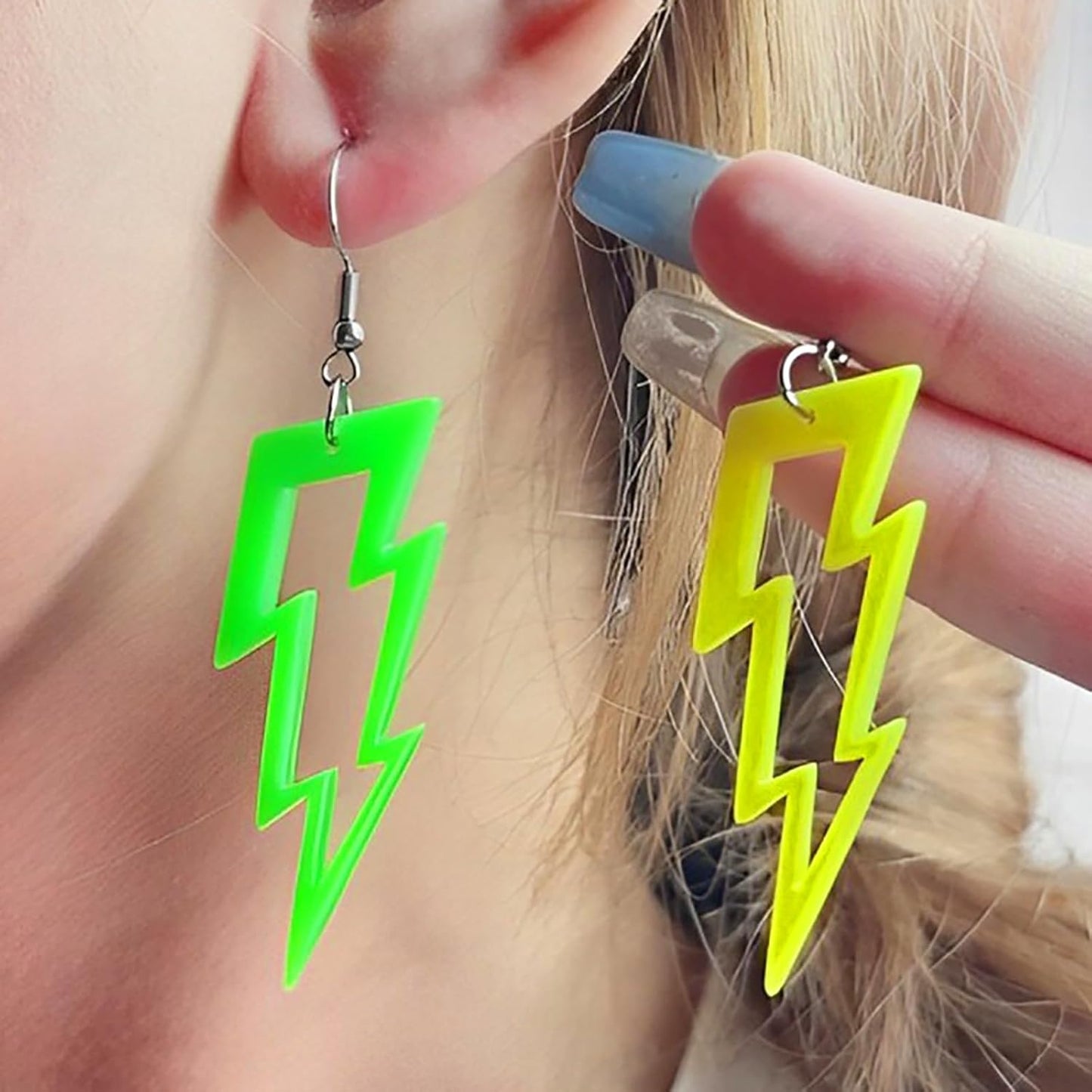 80s 90s Neon Earrings for Women Retro Cassette Tape Hoop Earring Candy Color Lightweight Acrylic Stud Dangle Earrings for 80S Costume Outfits Dancing Glow Party Accessories