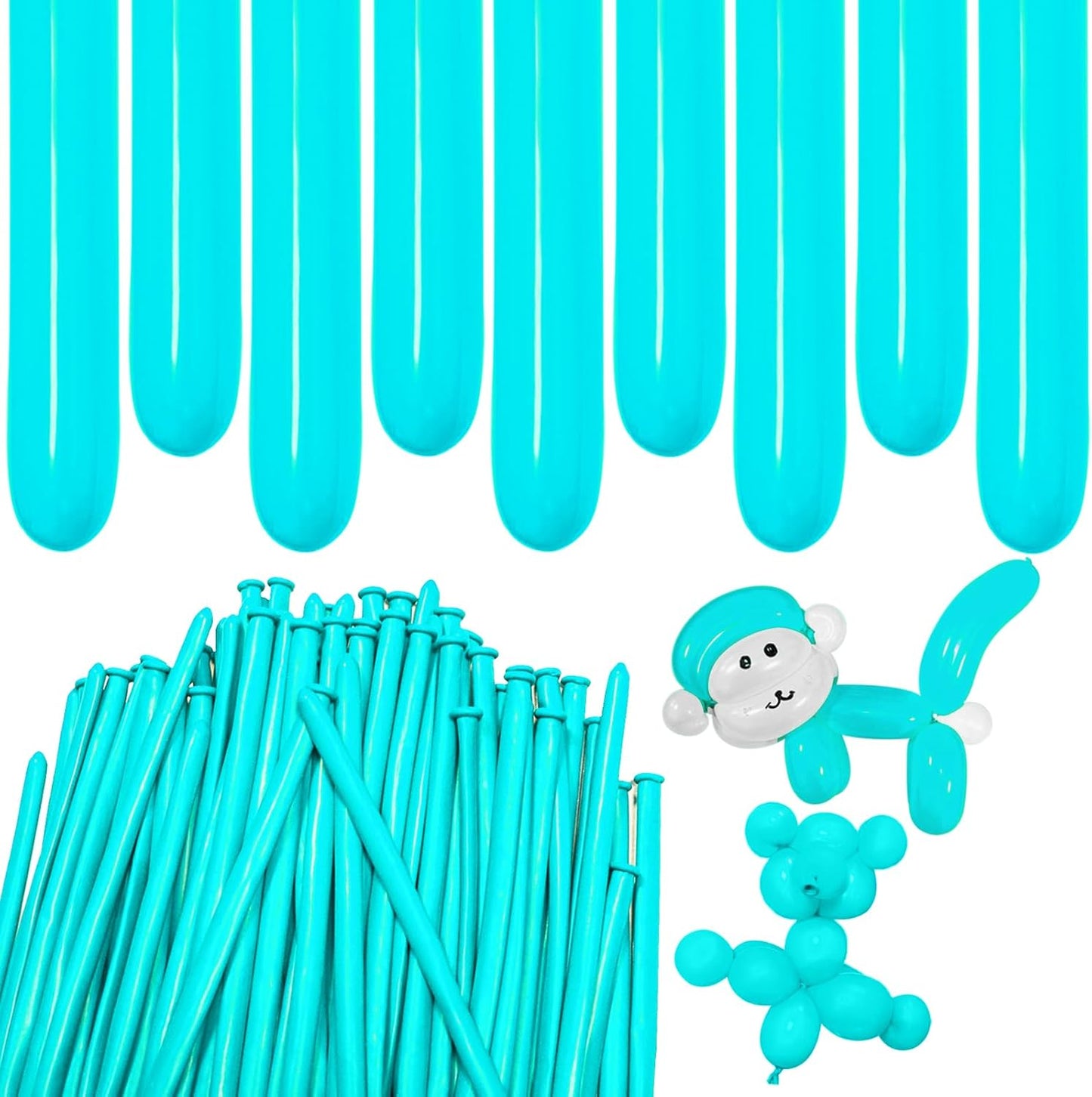 Teal Long Balloons Premium 260 Twisting Balloons Animals Magic for Birthday Kids Wedding Party Supply 100pcs