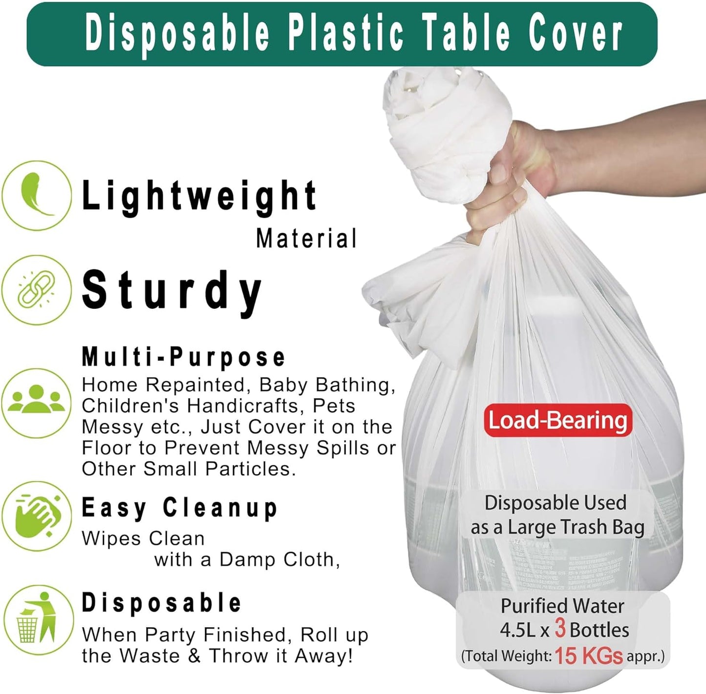 PARTY ULYJA Royal Blue Plastic Tablecloths 2 Pack 54 x 108 Inch Rectangle PEVA Vinyl Dark Table Covers for Parties Picnics Weddings