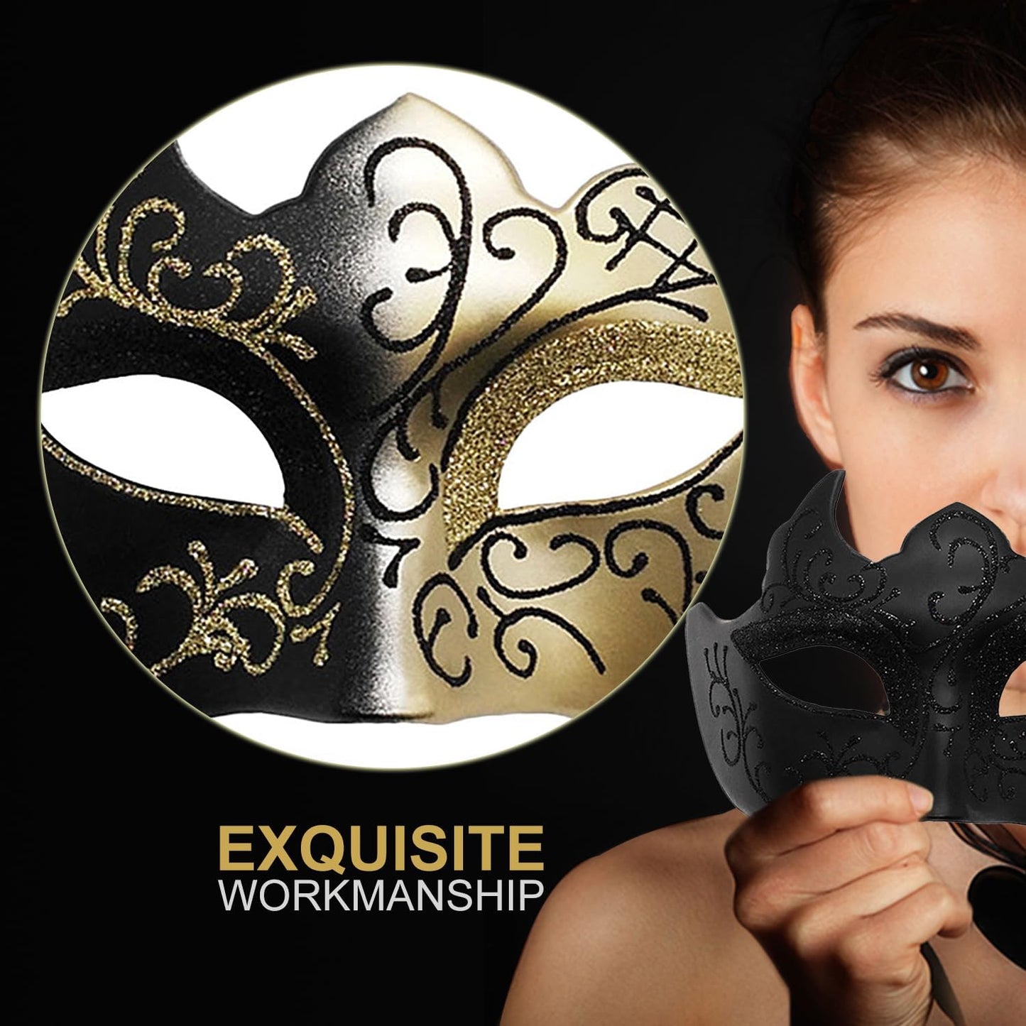 Masquerade Mask for Men Vintage Venetian Mask Halloween Mask for Party Prom Ball Costume Mask