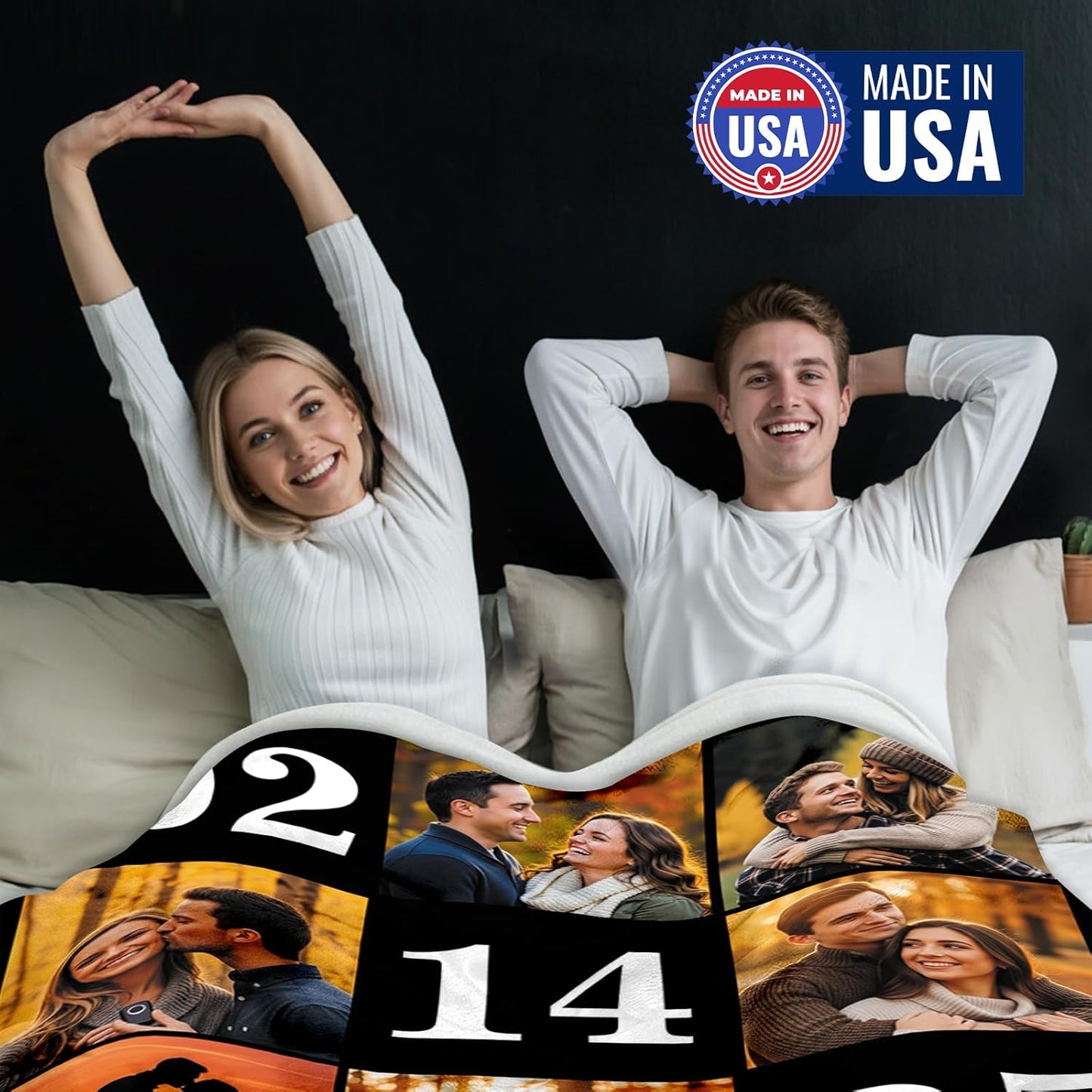 Yofair Ships Next Day, Custom Blanket with Picture Anniversary Wedding Gifts for Women Men Personalized Photo Blankets I Love You Couple Gift for Boyfriend Girlfriend Wife Husband