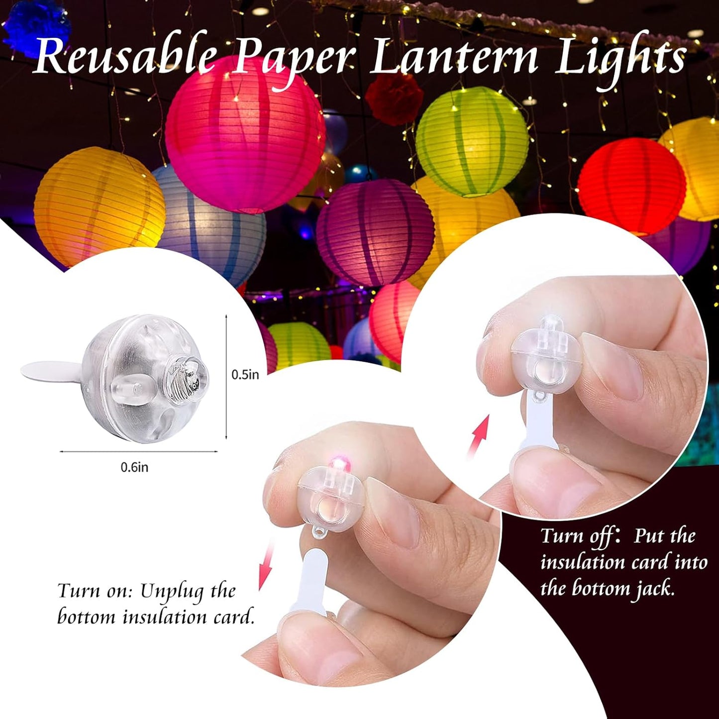 100pcs Balloon Lights Mini Led Lights Round Long Standby Time Multicolor Ball Light Paper Lantern Balloons Lights for Birthday Party Christmas Halloween Decoration (Red, 100 PCS with Hook)