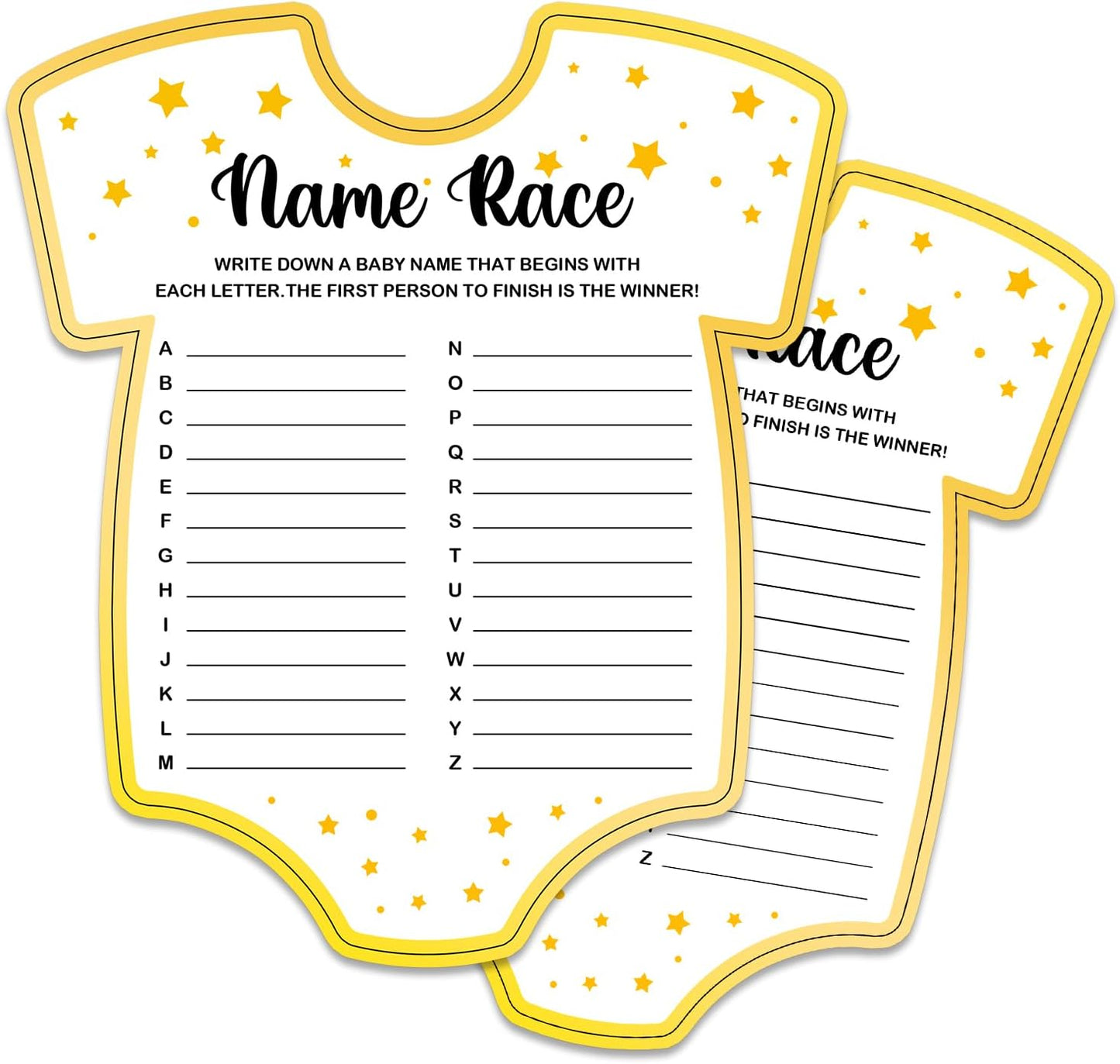 Baby Shower Games, Name Race Game Cards, Fun Baby Shower Party Games Supplies & Activities, Gender Reveal Games For Guests, Baby Shower Ideas, Set of 30 Cards