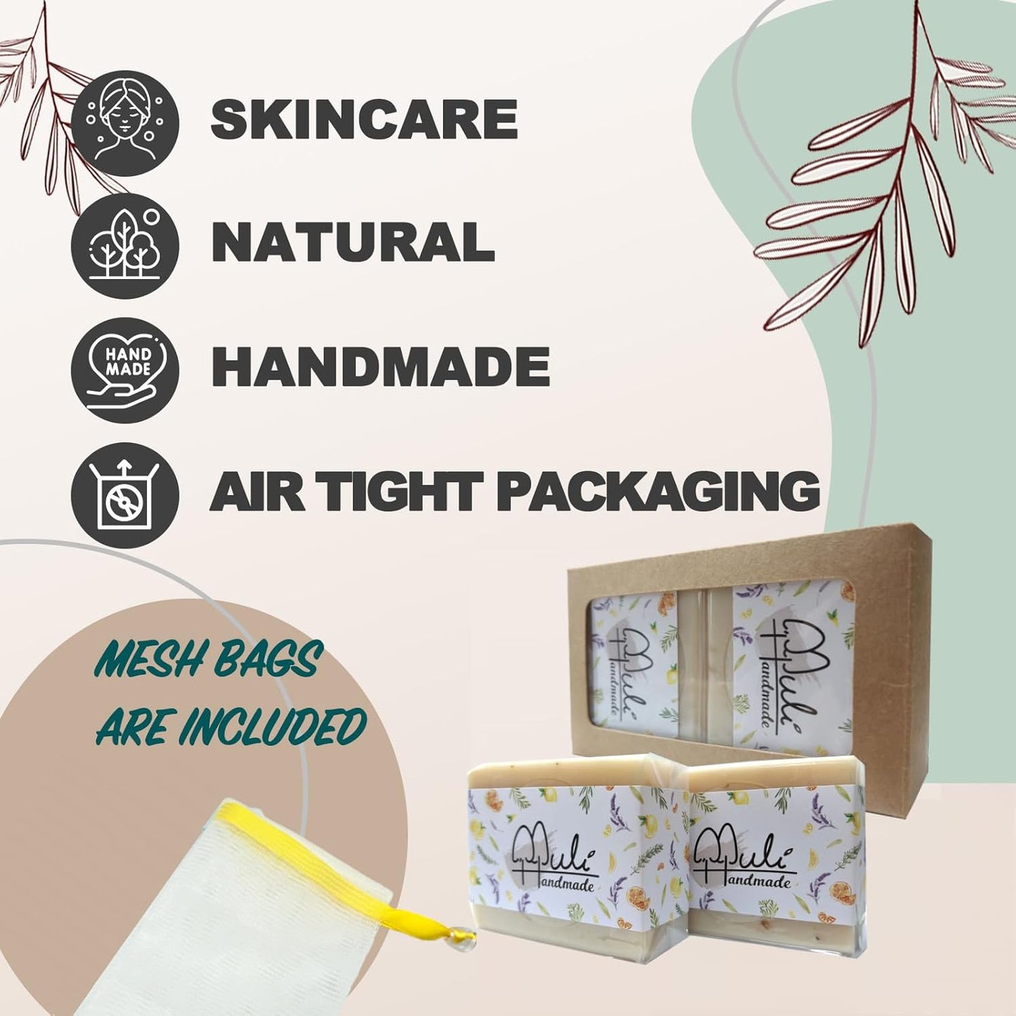 Natural Handemade Bar Soap for Men and Women with Essential oils, Scented Bar Soaps for Bath, Fragrance Regular Use Gift Set (Pack of 2) Calendula