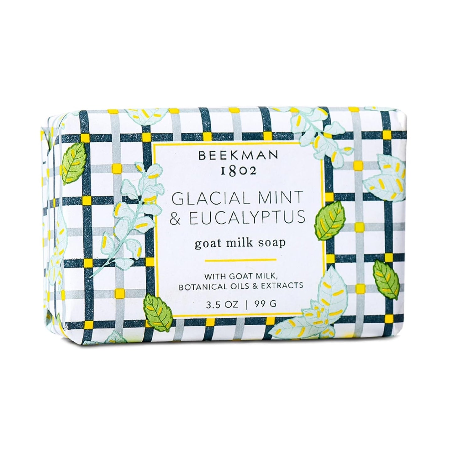 Beekman 1802 Glacial Mint & Eucalyptus Goat Milk Soap - Scented - 3.5 oz - Cleanses, Nourishes & Hydrates - Certified Microbiome Friendly - No Irritation - Good for Sensitive Skin
