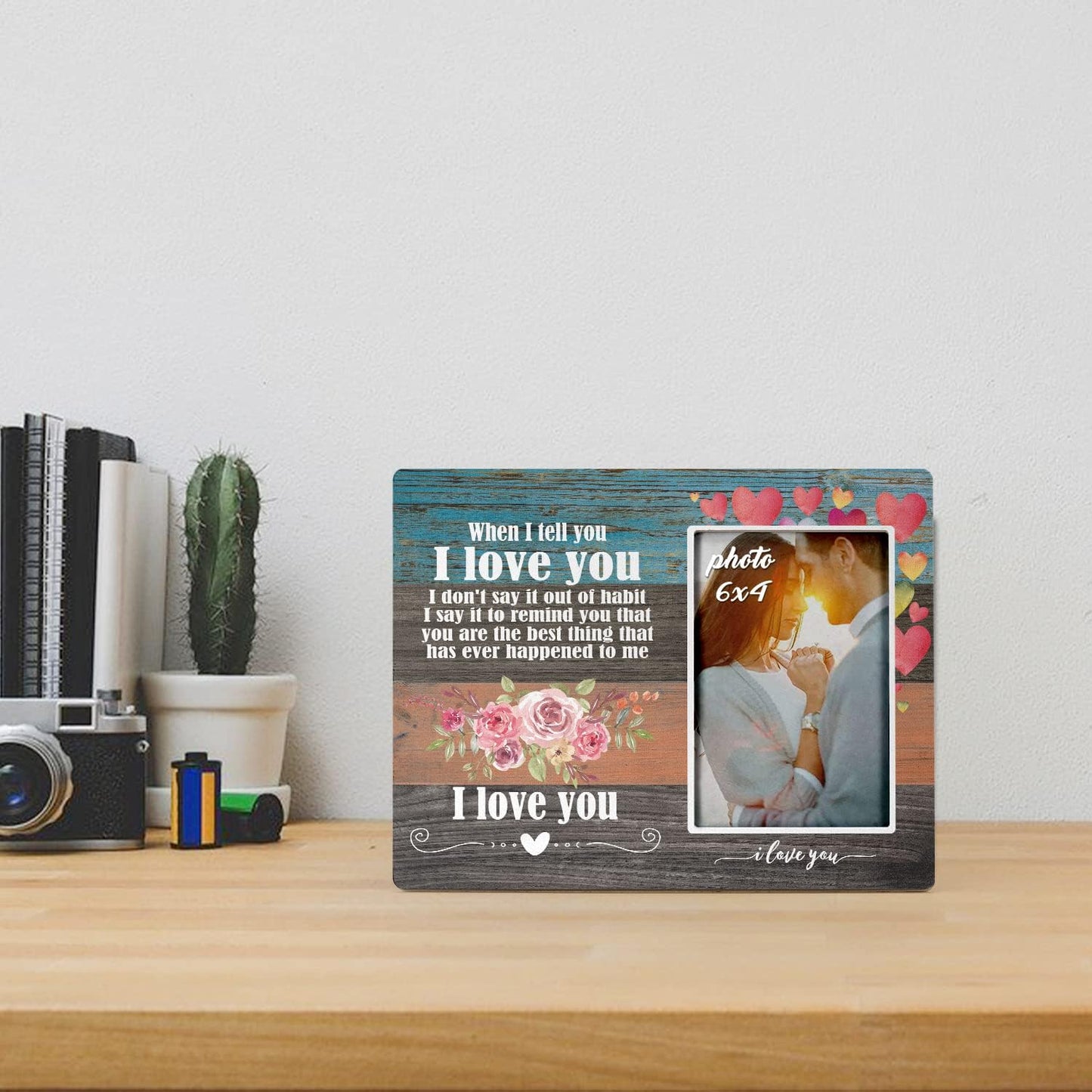 KU-DaYi When I Say I Love You More Picture Frame, Couples Picture Frames, Couple Picture Frame Birthday Anniversary Wedding Gifts for Couples Wife Husband - F062