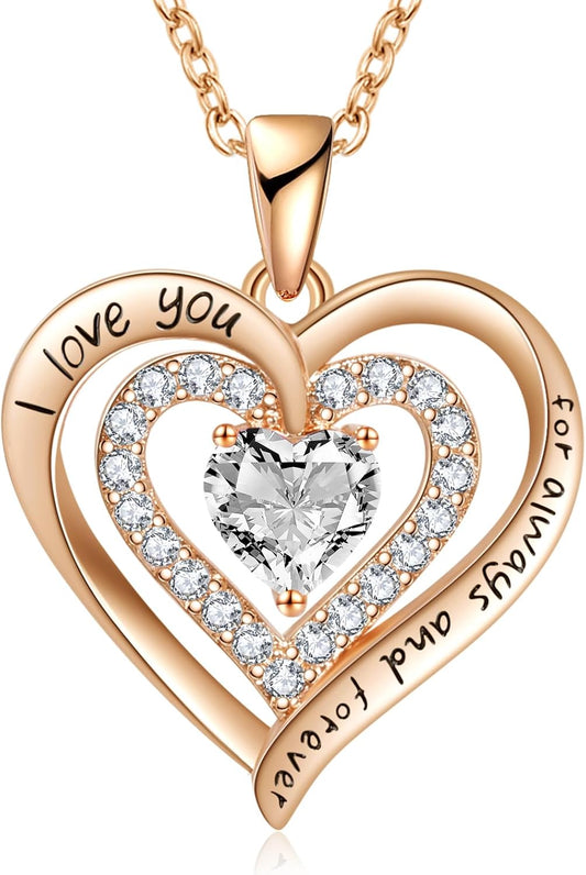 REDBEE Necklaces for Women Birthstone Heart Necklace Jewelry for Wife Girlfriend Woman Necklace