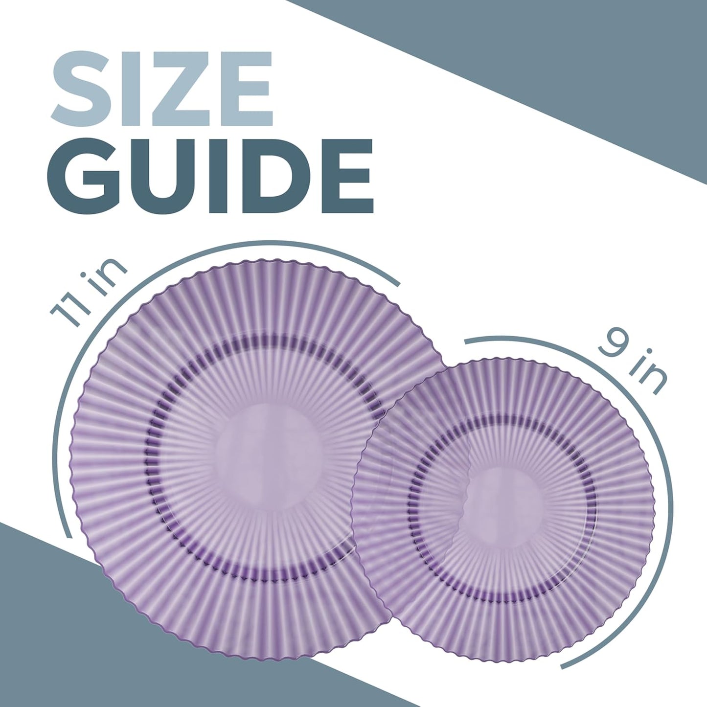 Exquisite 80 Piece Plastic Disposable Plates Set For 40 Guests I 20 X 9 Inch & 40 X 11 Inch Disposable Plastic Plates | Color: Purple | Great for Weddings Parties And Formal Occasions