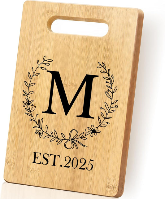 Personalized Cutting Board, Monogrammed Wedding Gift for Couple Newlywed 2025, Initial Birthday Gifts for Women, Gift for Bridal Shower Wedding Shower Engagement Anniversary Housewarming(Letter-M)